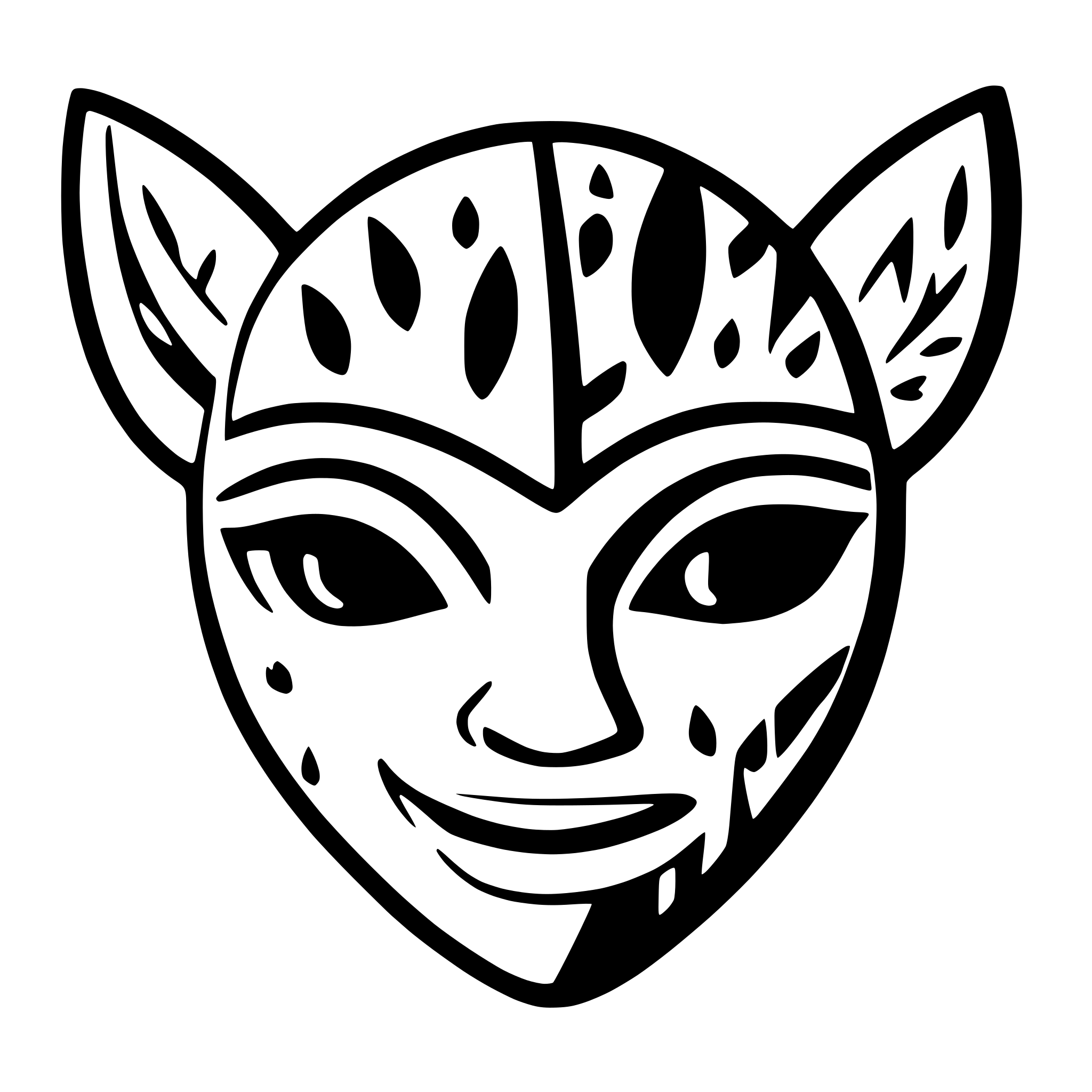 AI-generated SVG of a simplistic cartoony tribal mask