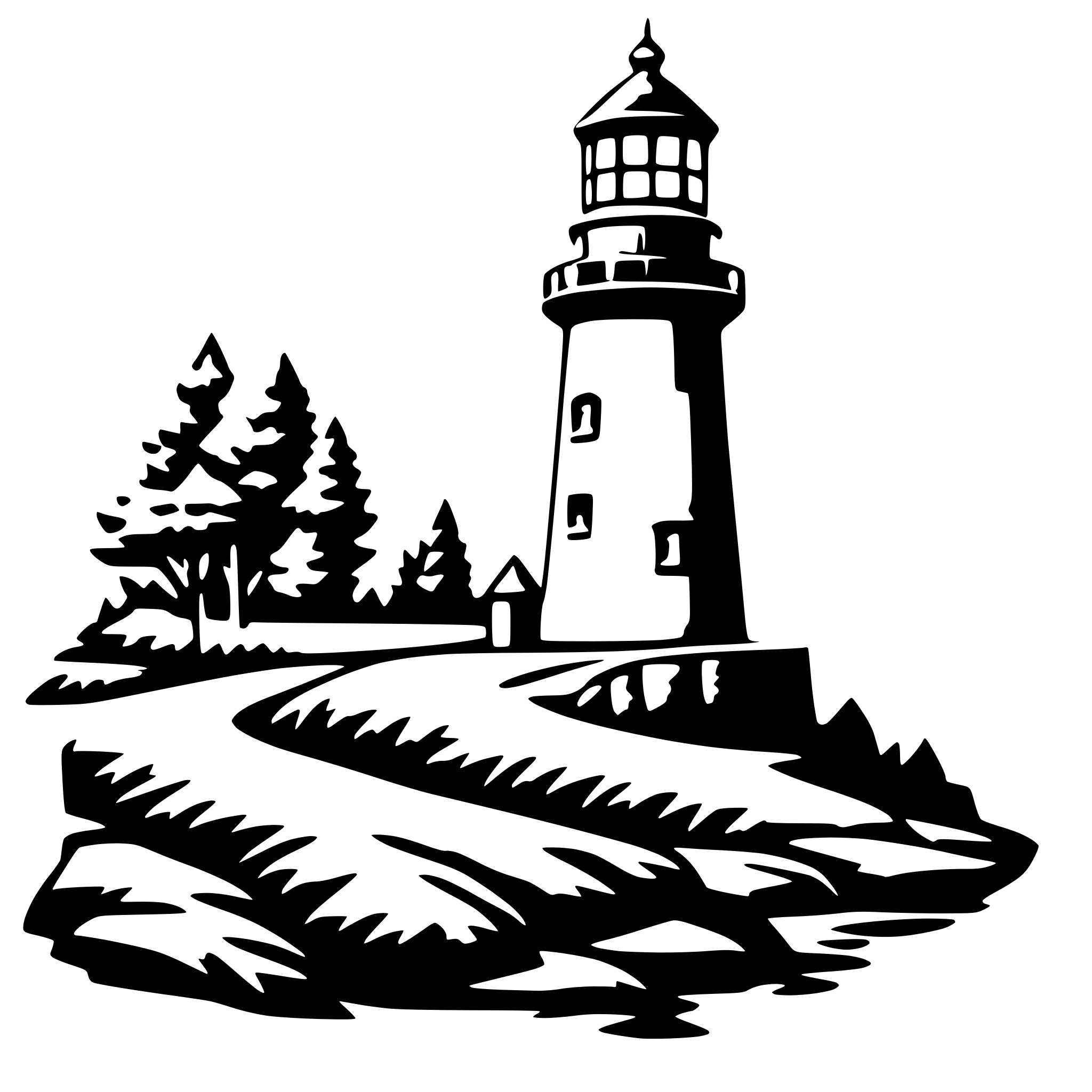 AI-generated SVG of a lighthouse on a cliff