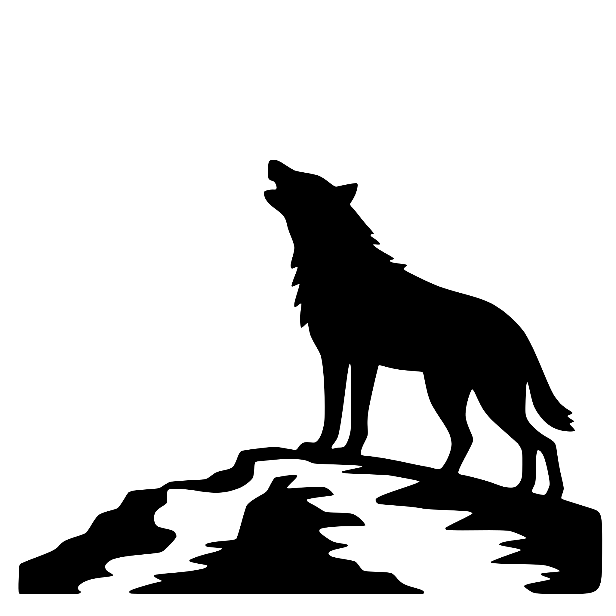 AI-generated SVG of a howling wolf on a cliff