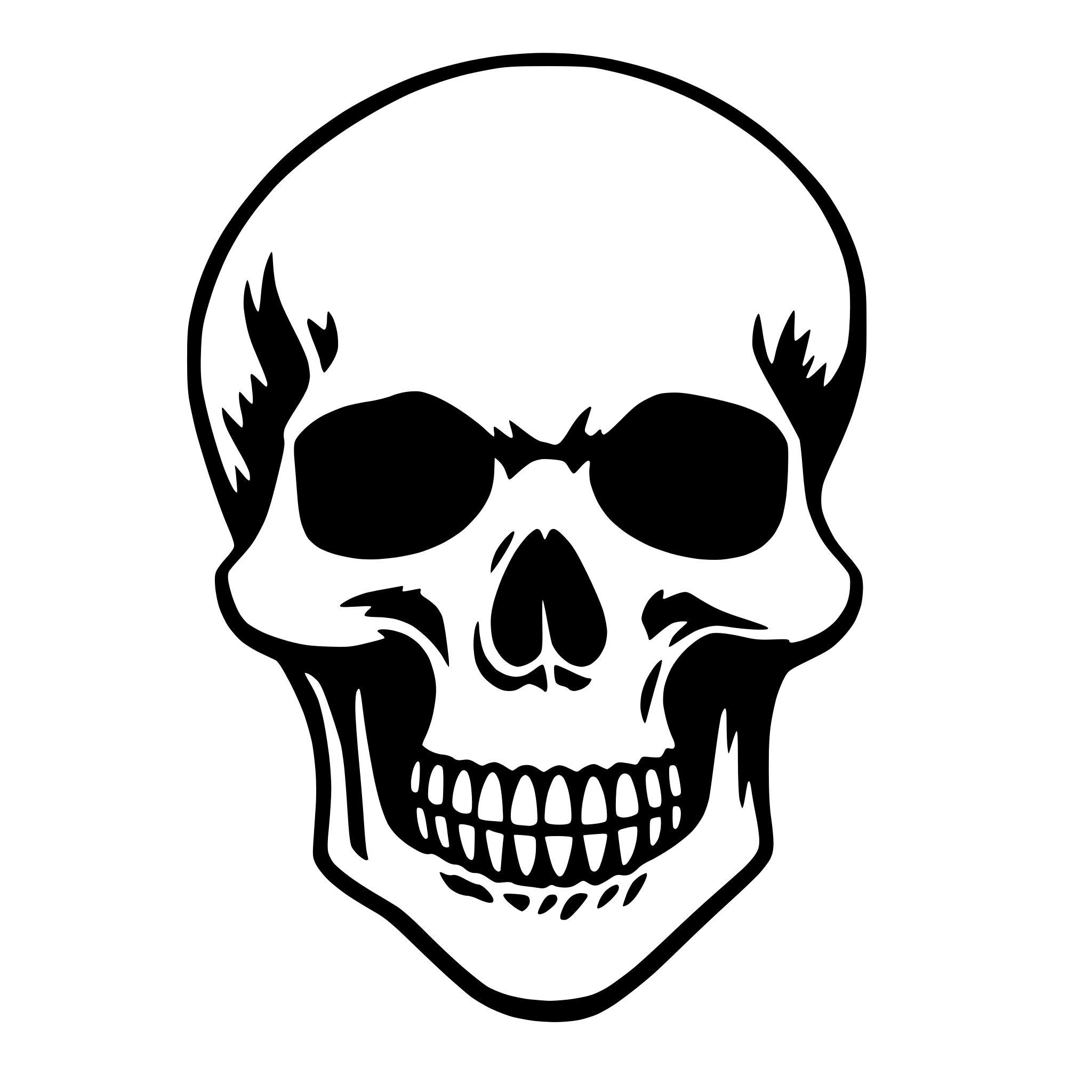 AI-generated SVG of 'minimalize skull'