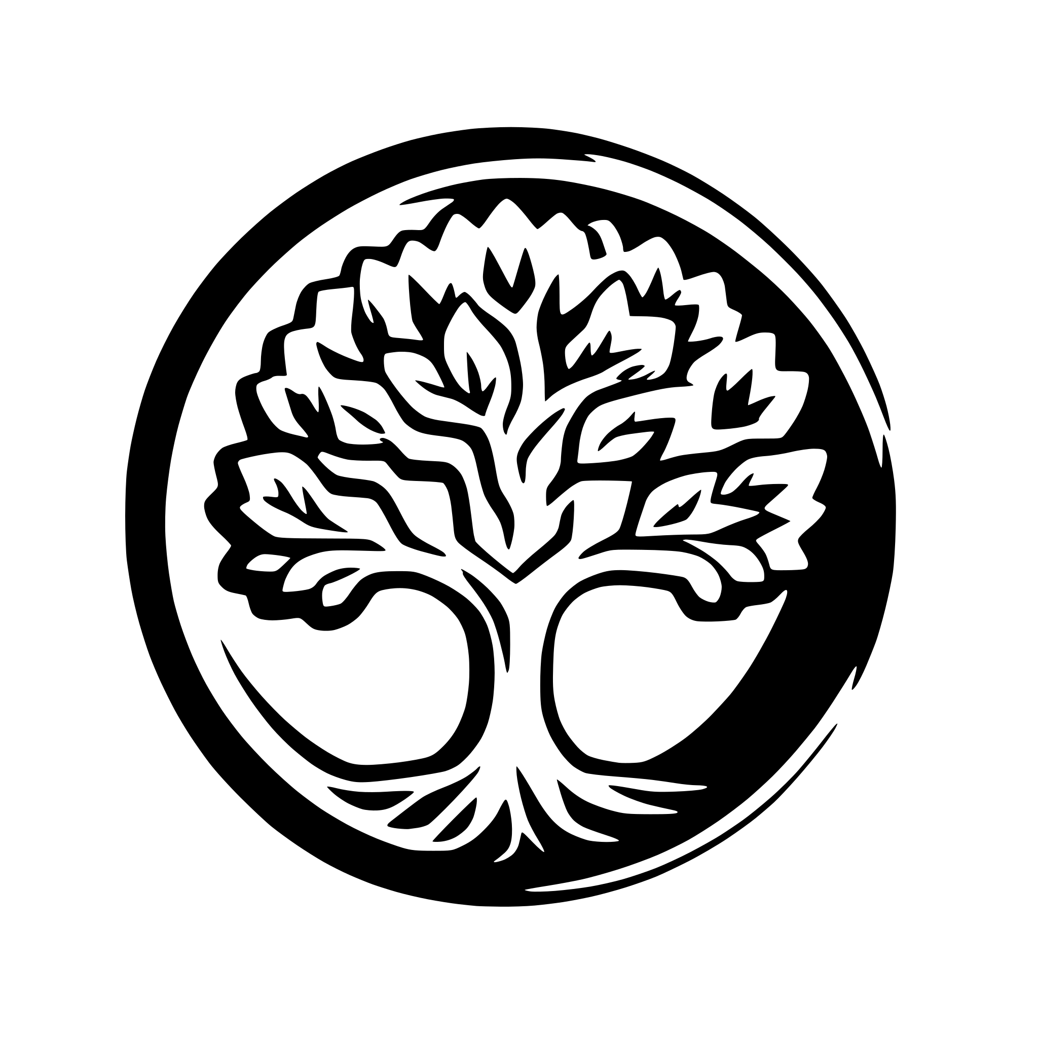 AI-generated SVG of a yggdrasil circular
