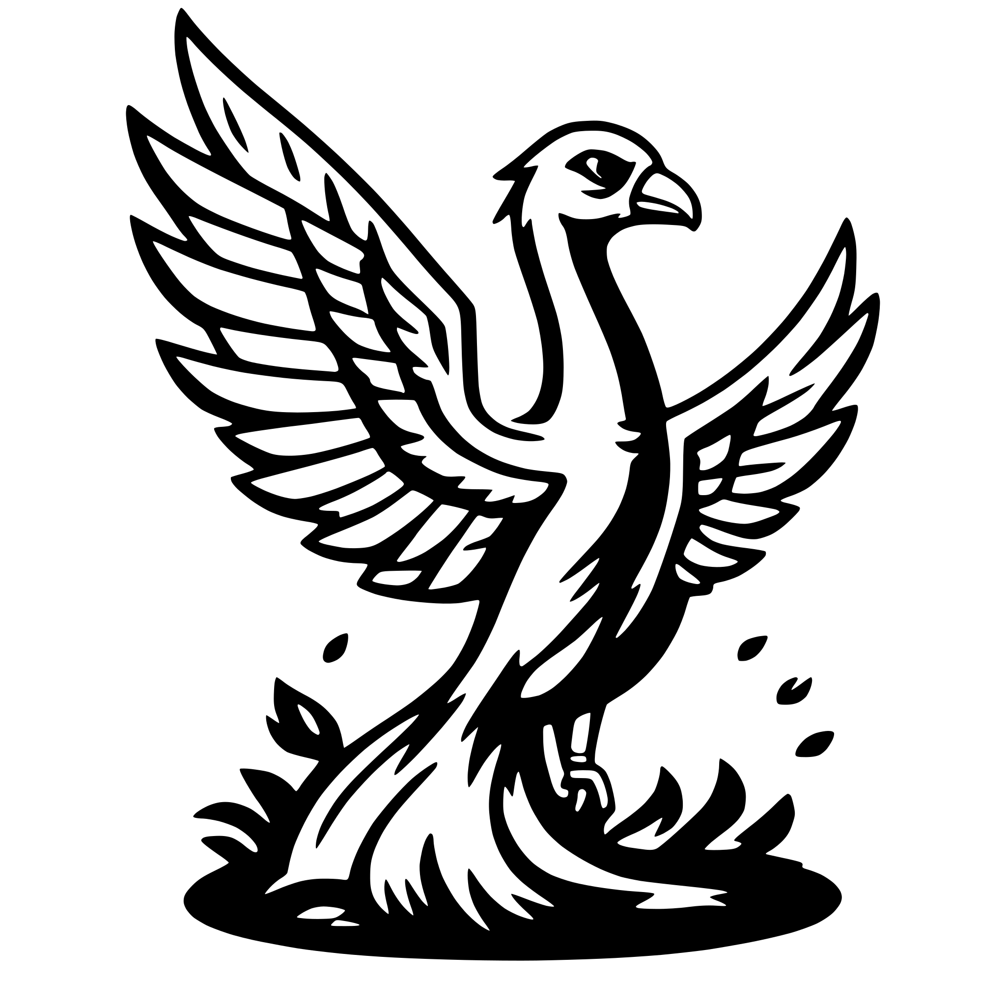 AI-generated SVG of 'phoenix rising'
