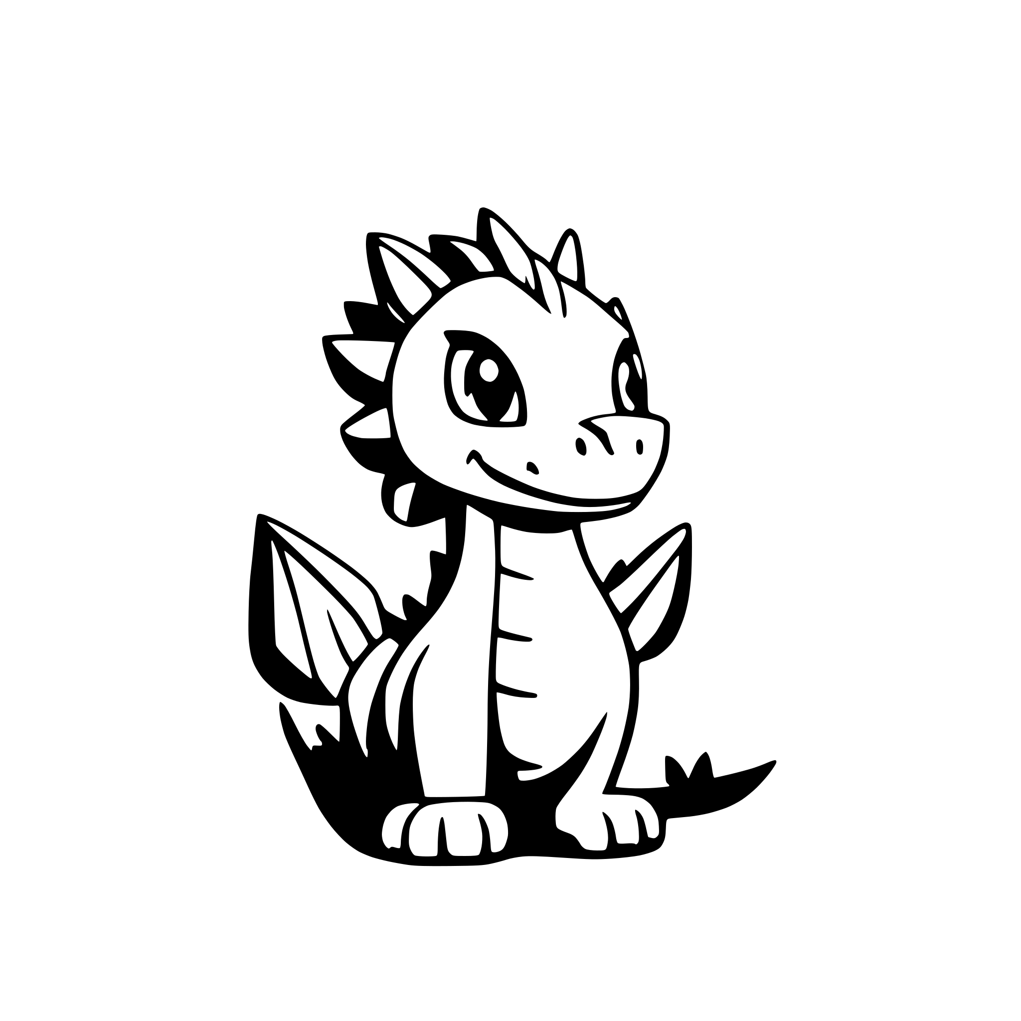 AI-generated SVG of a cute dragon