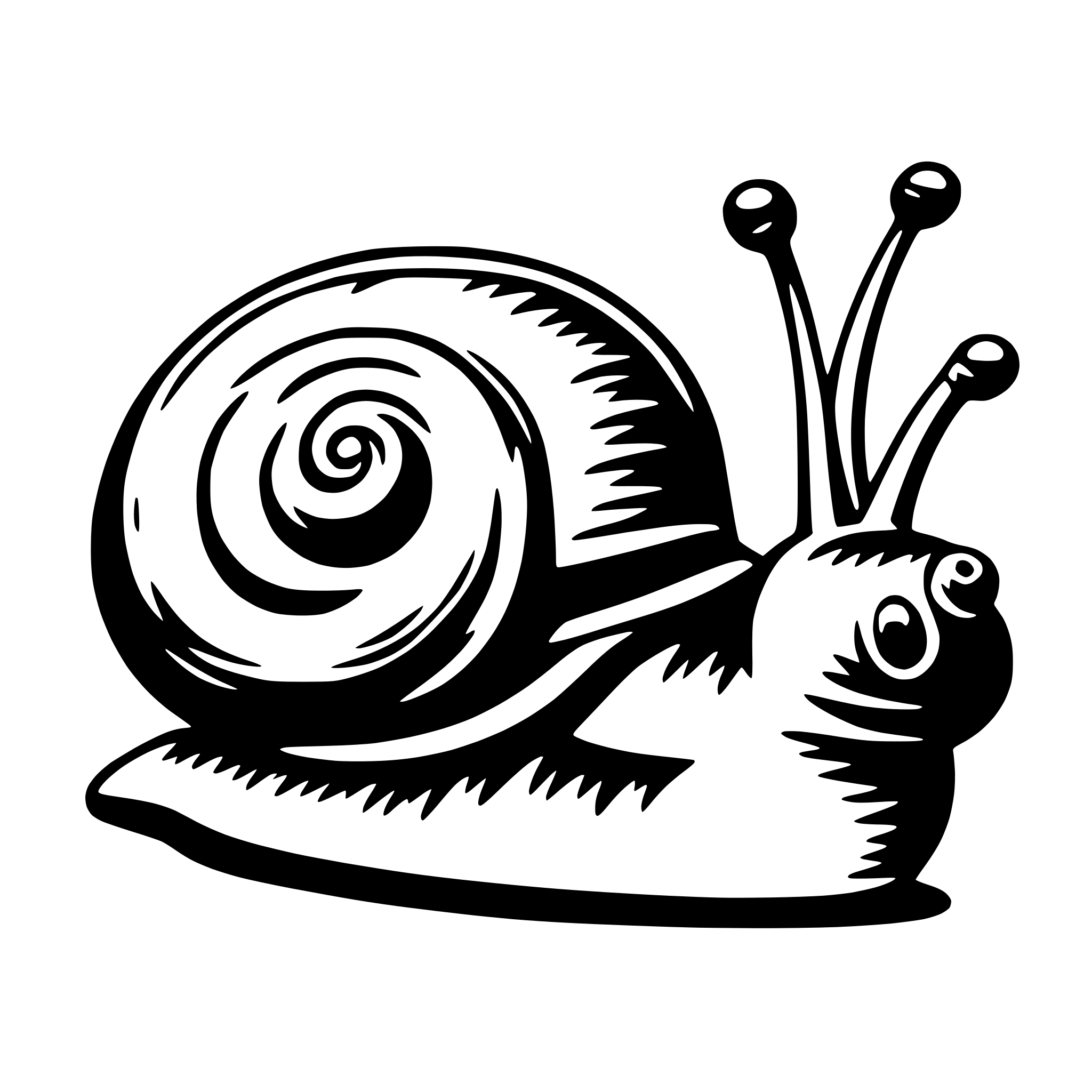 AI-generated SVG of a snail