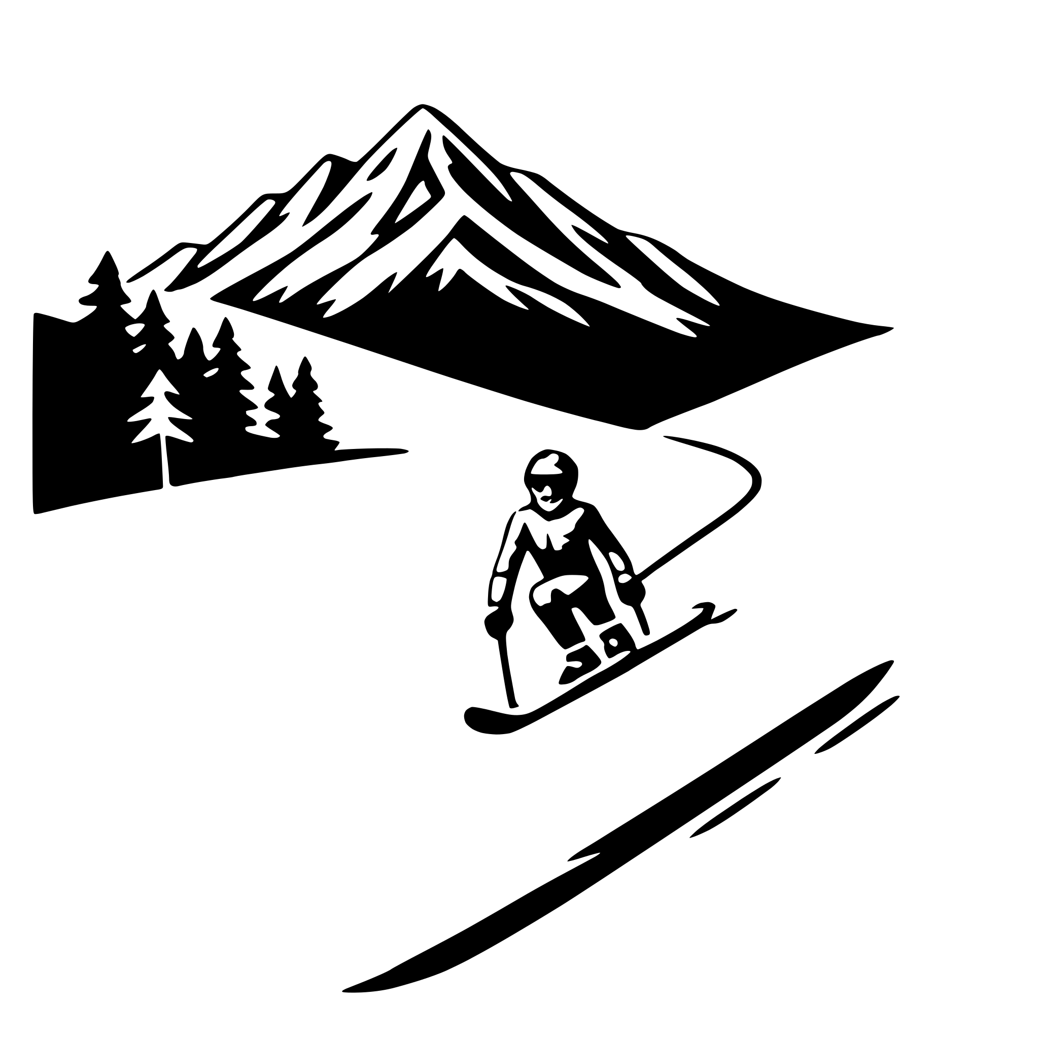 AI-generated SVG of 'skiing down mountain'