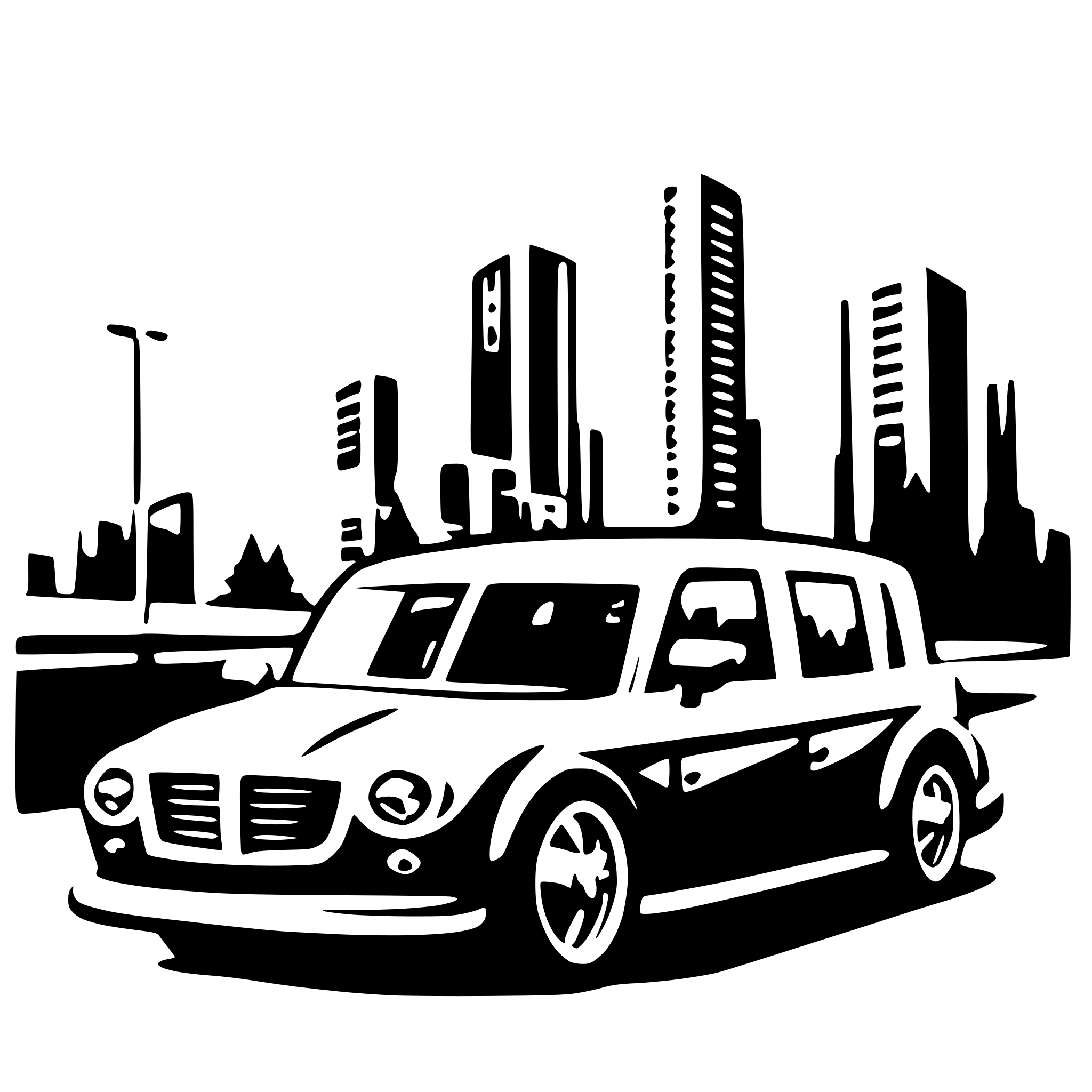 AI-generated SVG of 'Big Car and a street'