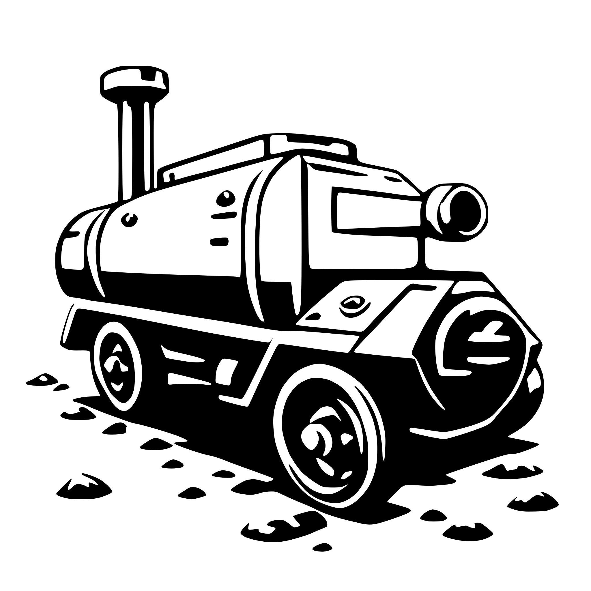 AI-generated SVG of '2d simple black tenk'