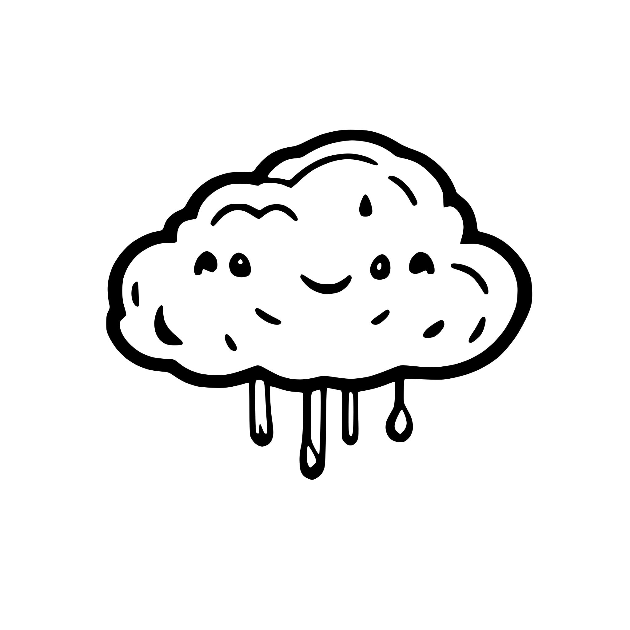 AI-generated SVG of a simple playful cloud drawing full color no shadows just fill color