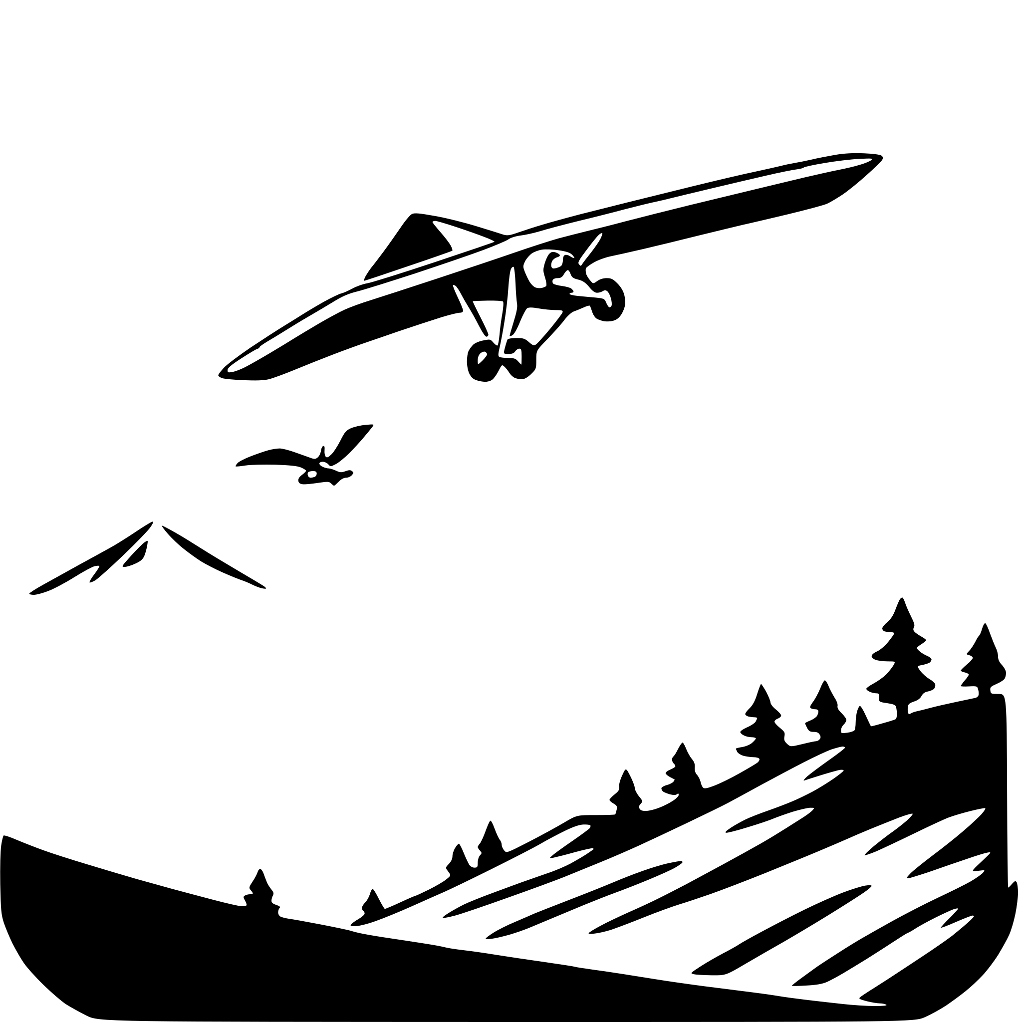 AI-generated SVG of 'hang gliding above hills'