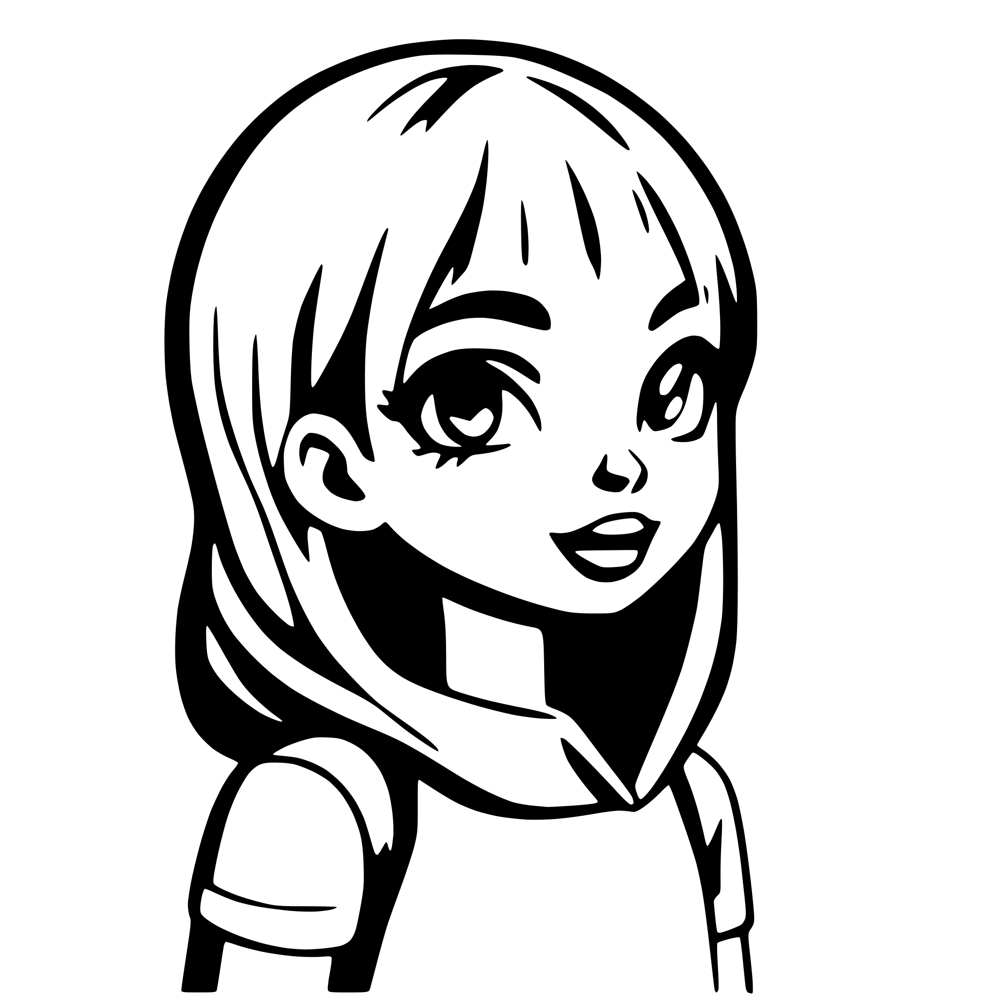 AI-generated SVG of a cartoon character side view 2d