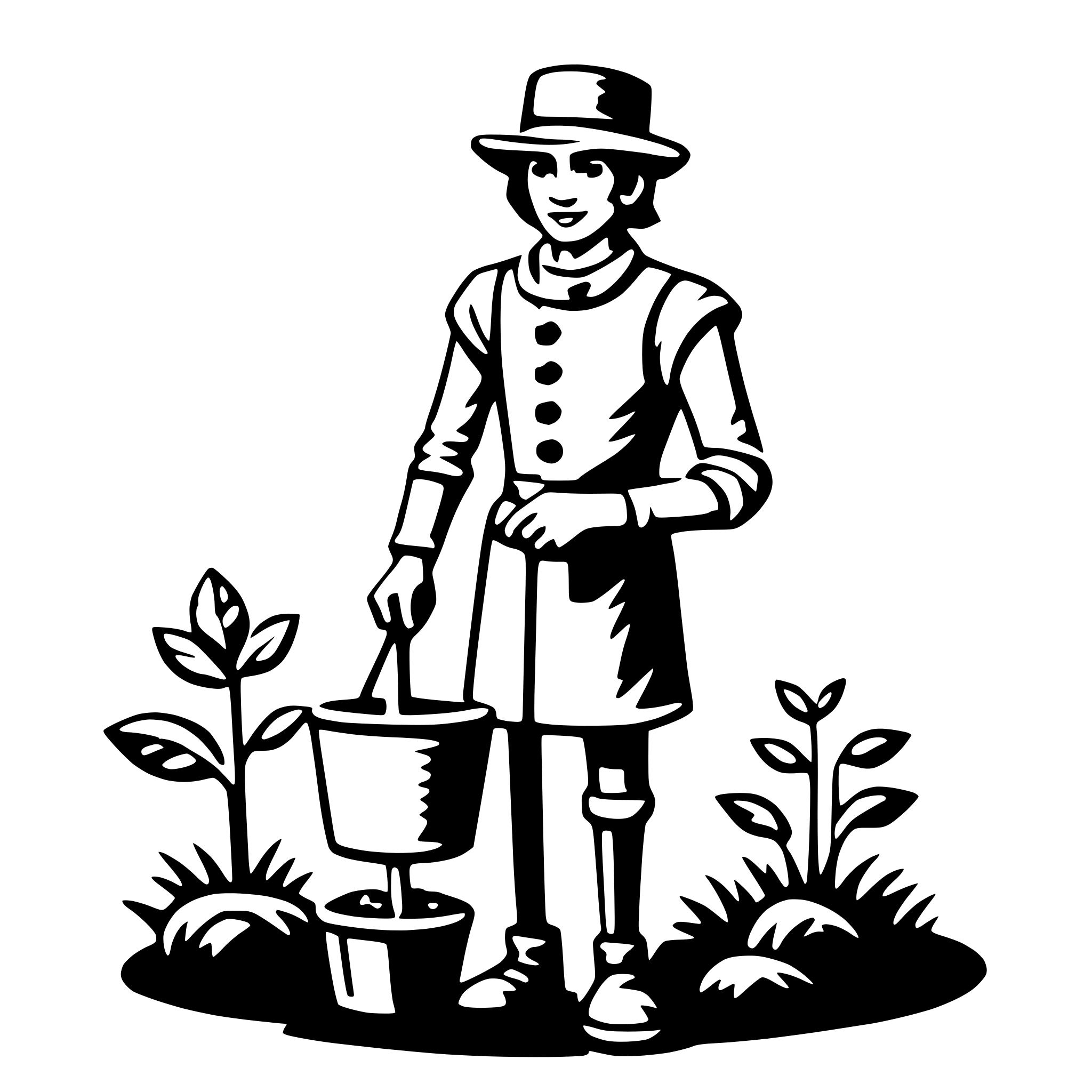 AI-generated SVG of a gardener