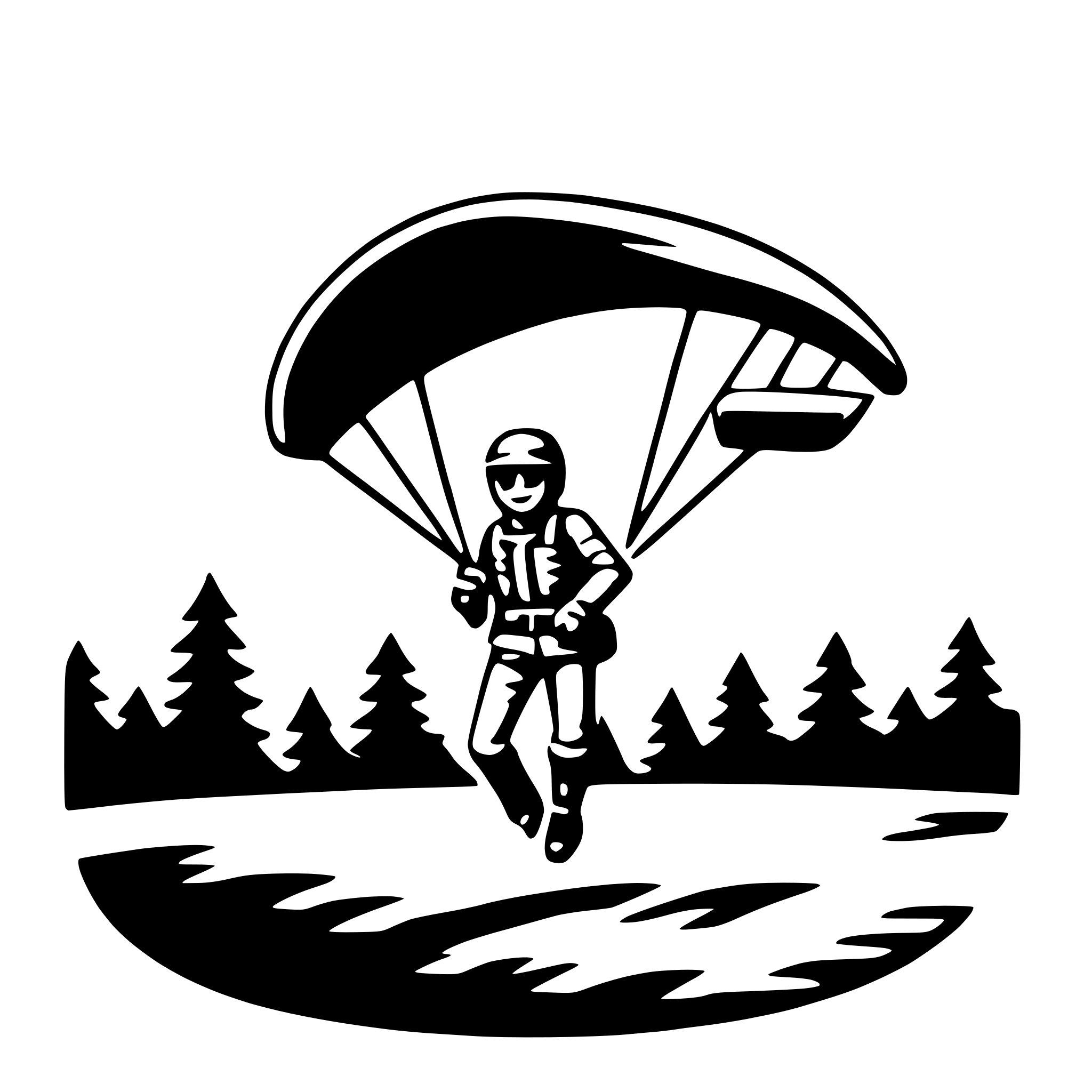 AI-generated SVG of a paraglider