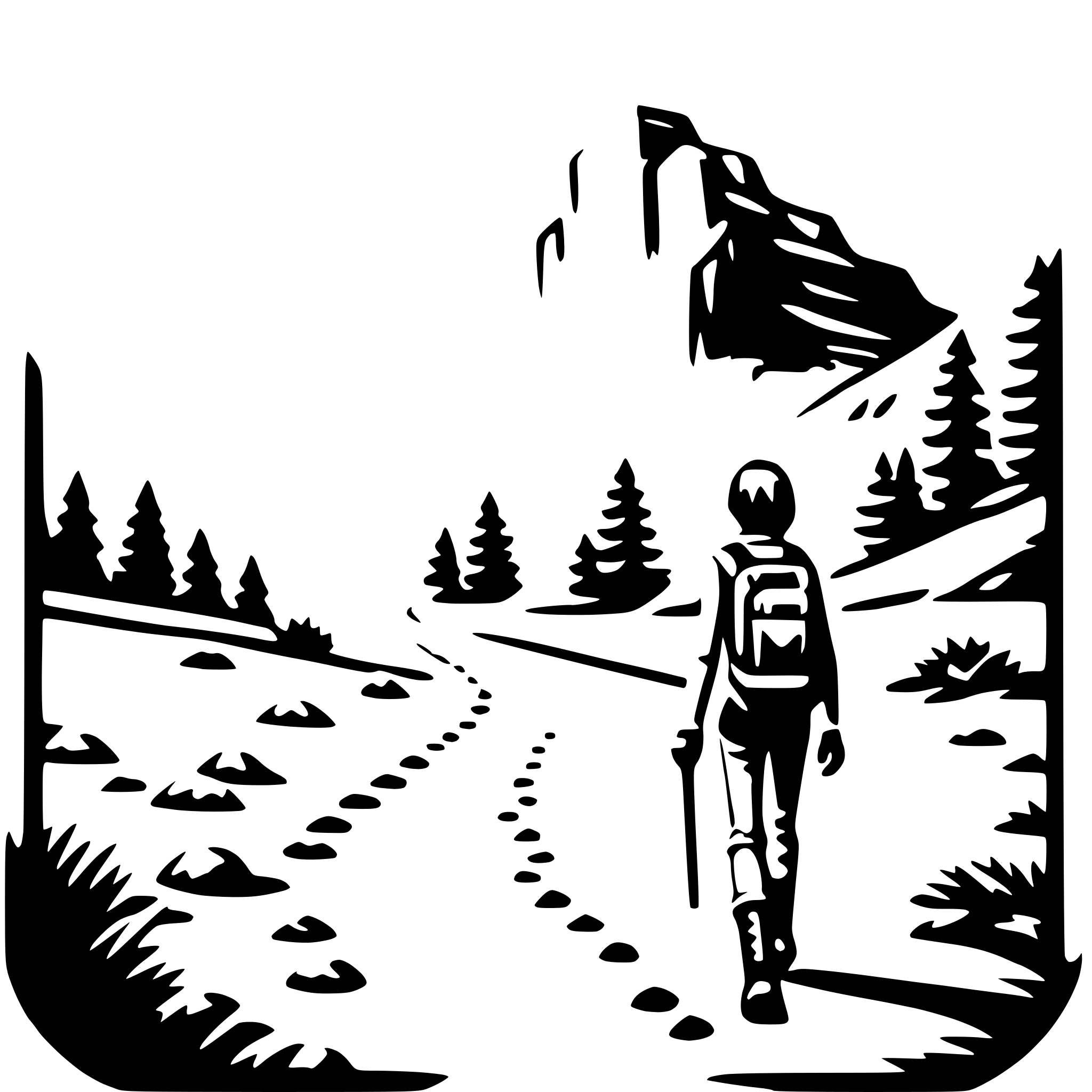 AI-generated SVG of 'canyon hiking'