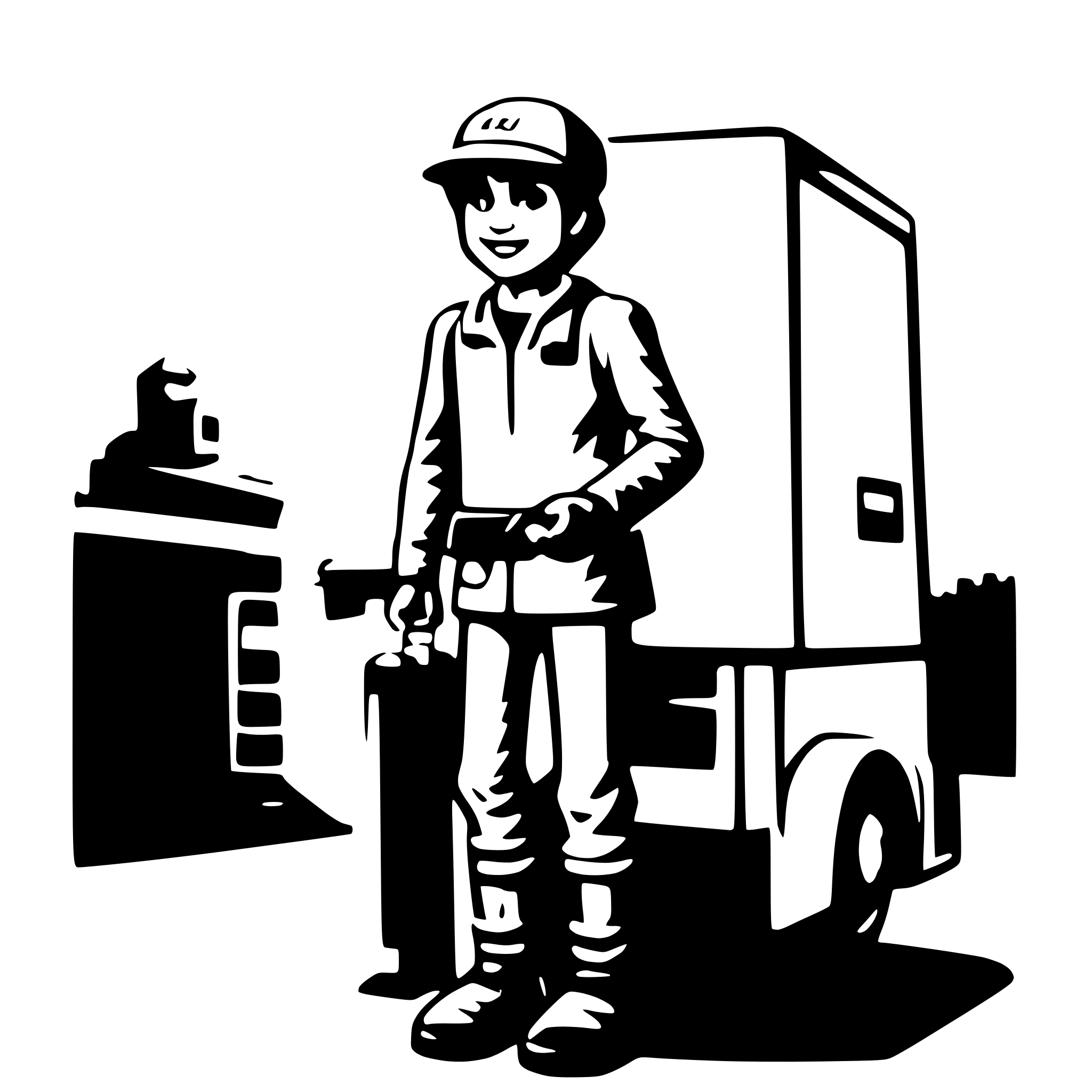 AI-generated SVG of 'delivery boy'