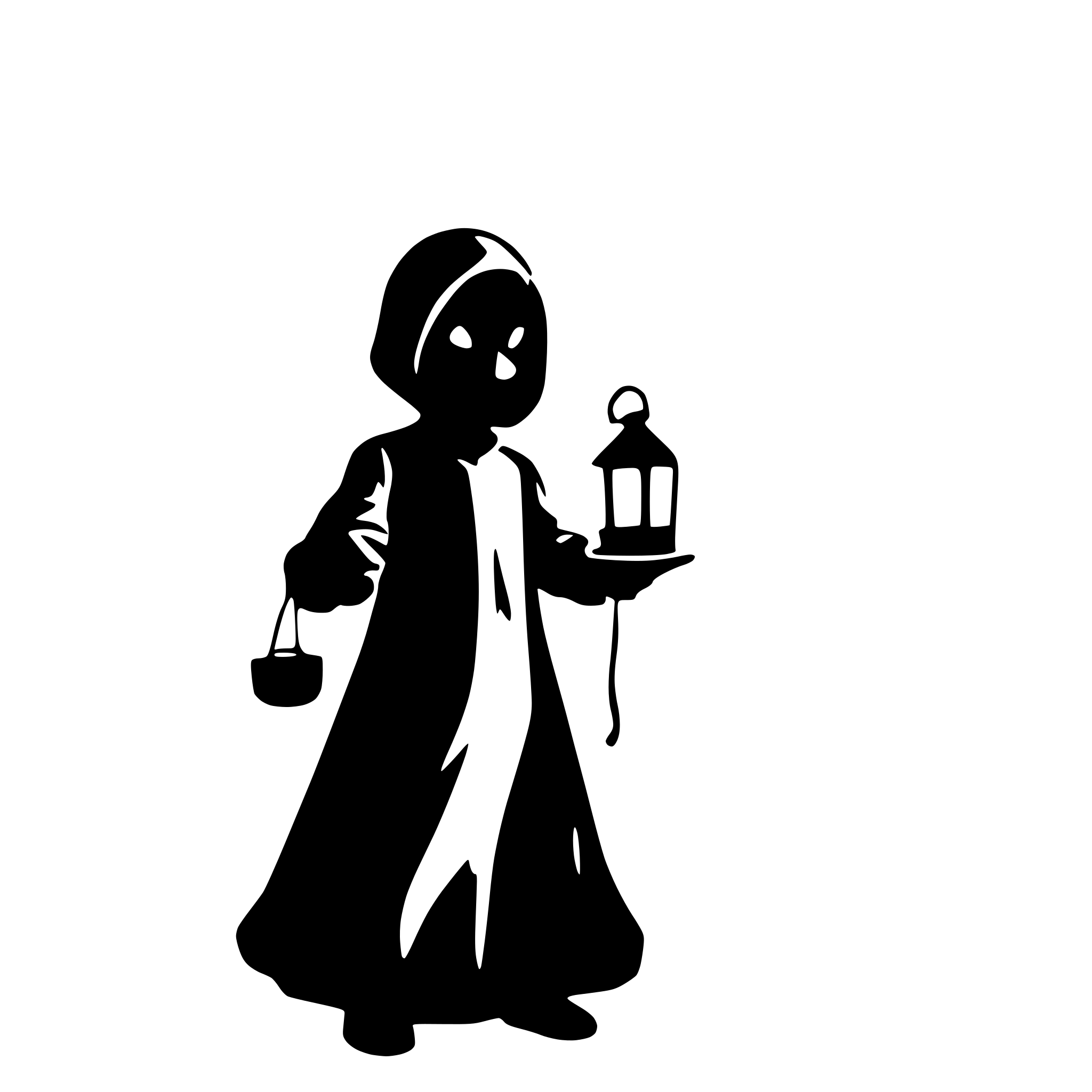 AI-generated SVG of a ghost with a latern in the hand