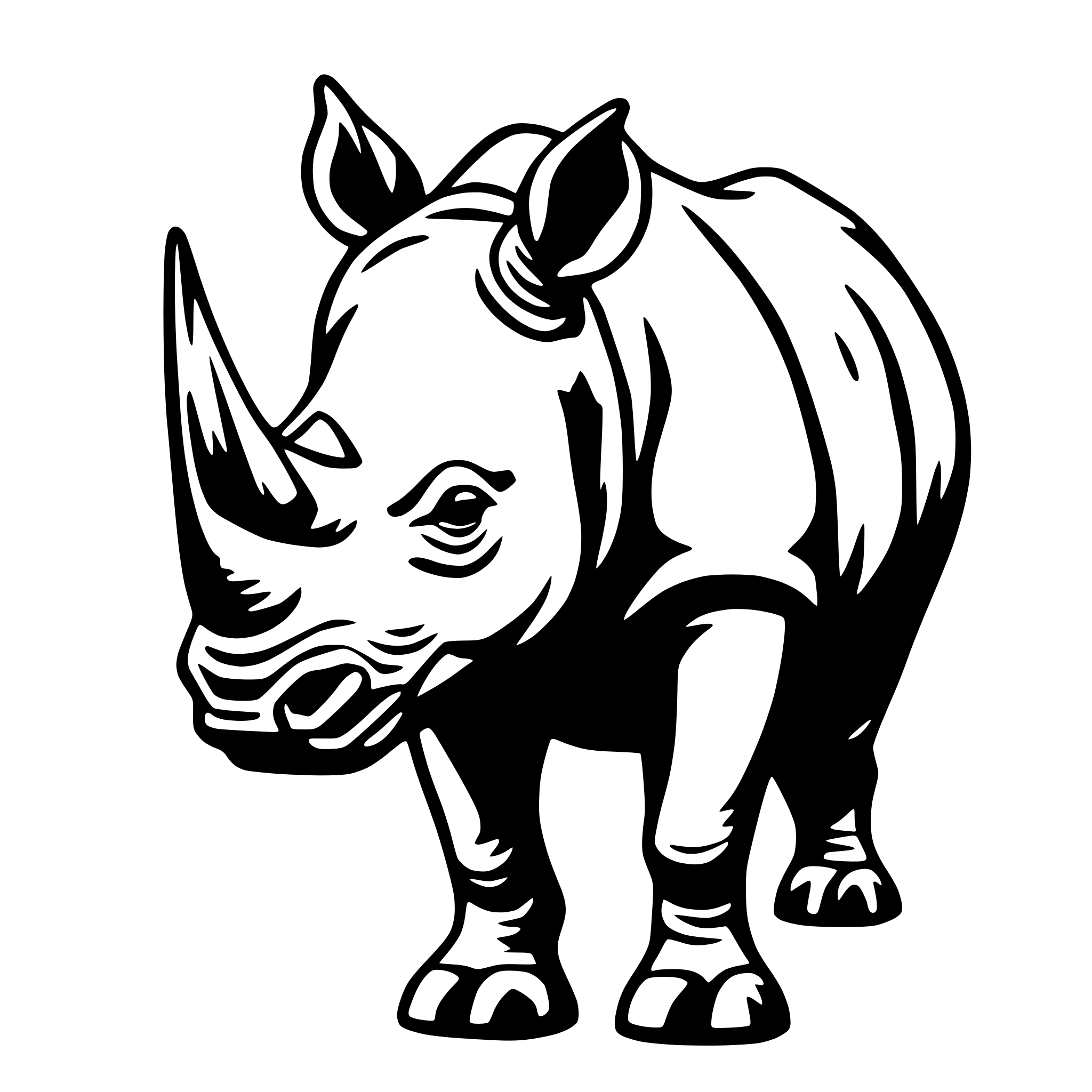 AI-generated SVG of a rhino