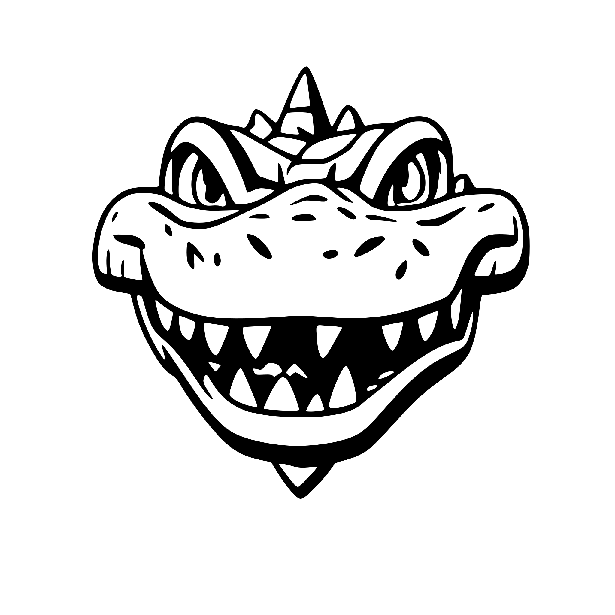 AI-generated SVG of a angry alligator head
