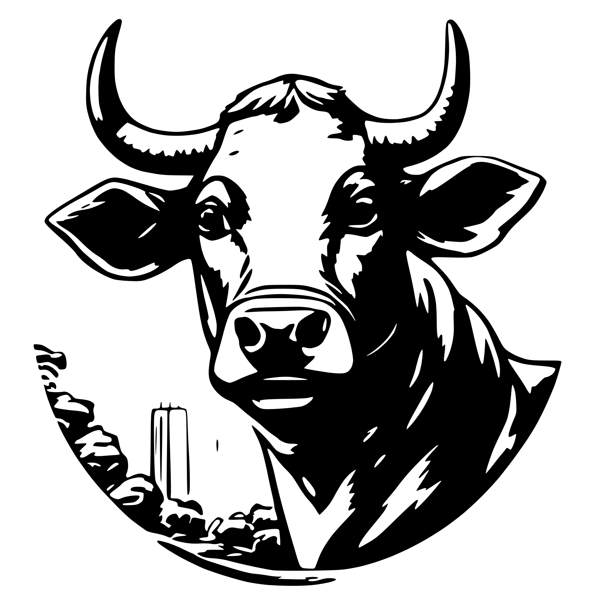 AI-generated SVG of a Cow and trishul