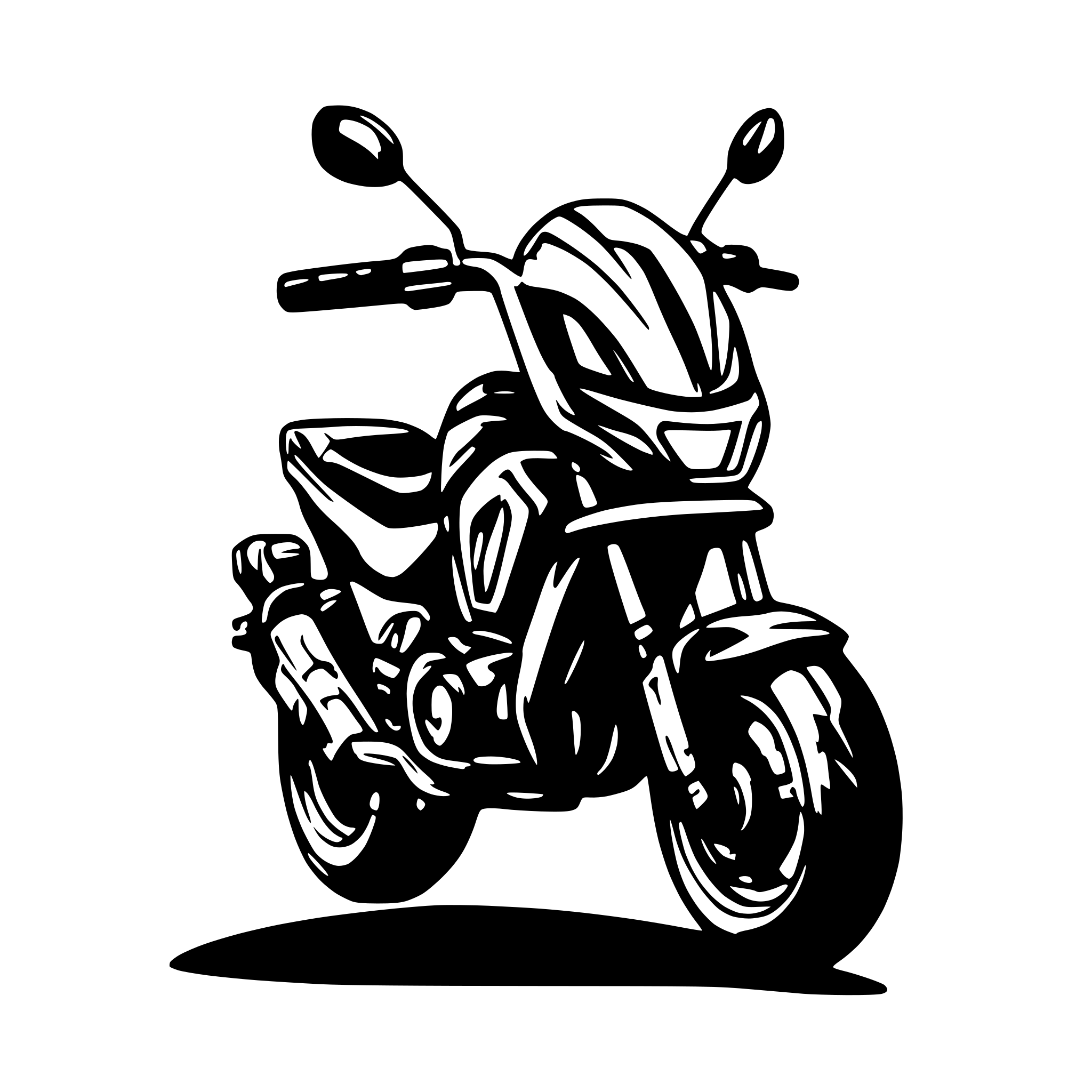 AI-generated SVG of a purple honda grom with wings