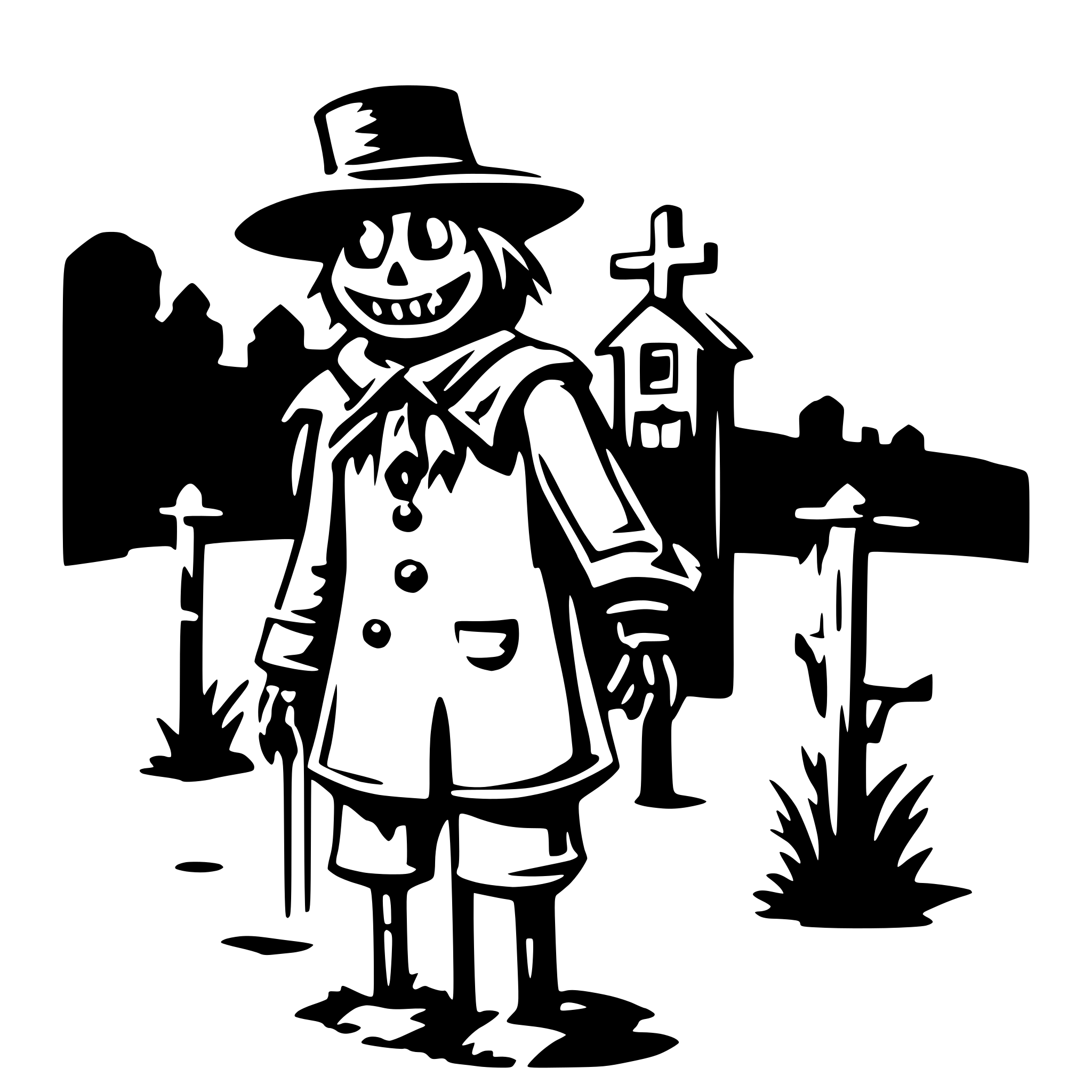 AI-generated SVG of a scarecrow