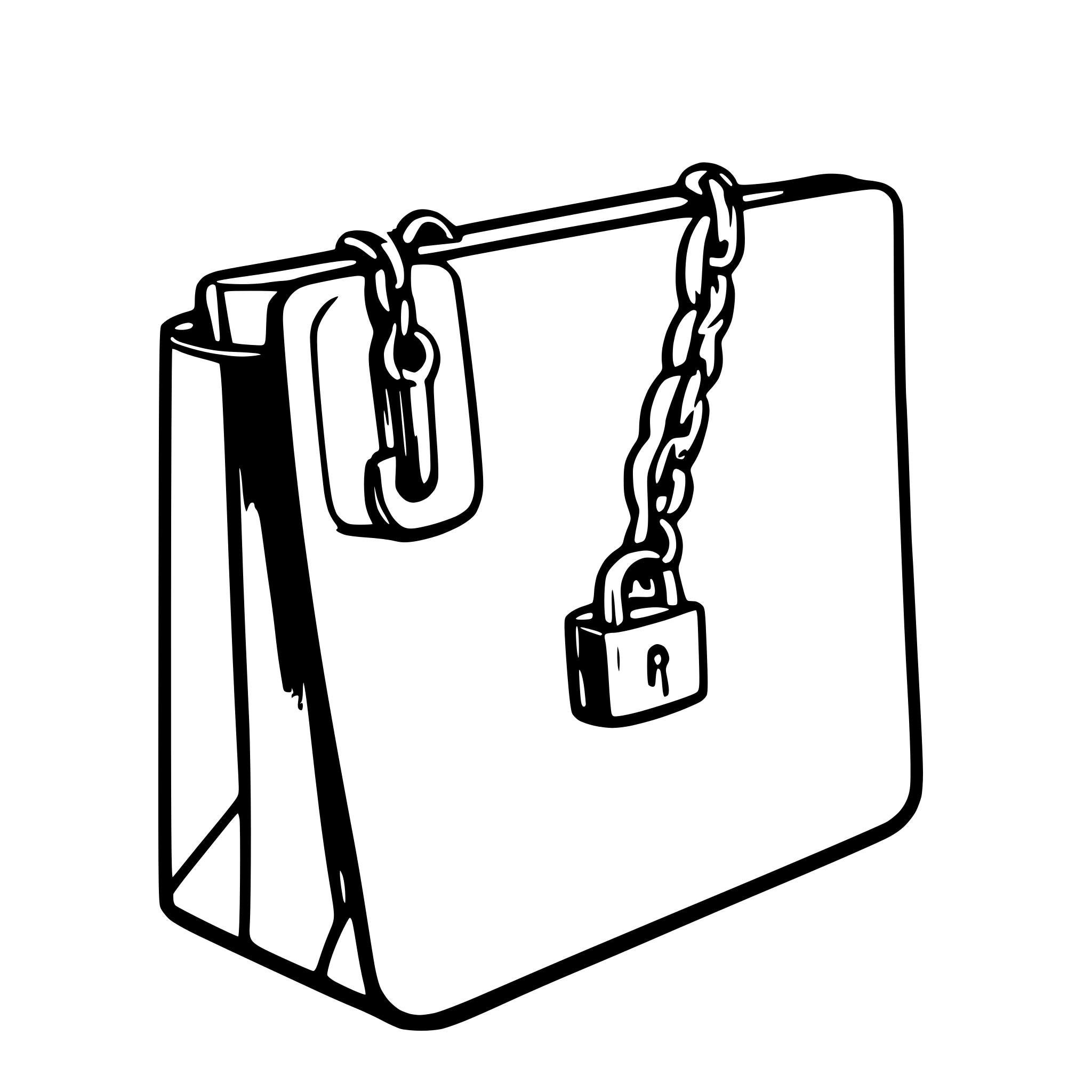 AI-generated SVG of a folder wrapped with chain with a lock