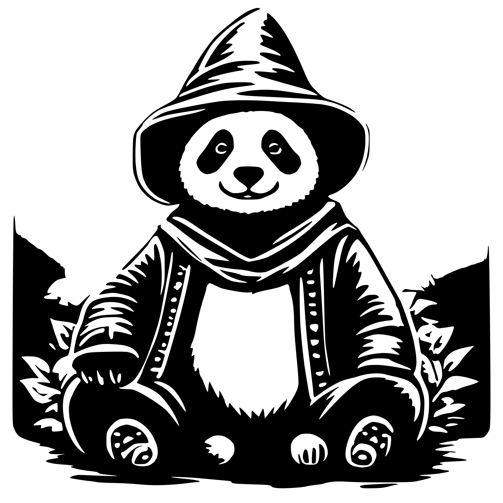 AI-generated SVG of a wizard panda