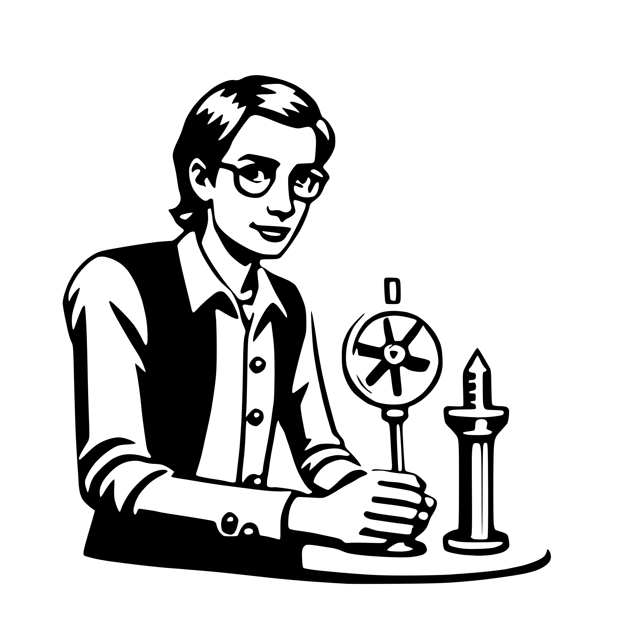 AI-generated SVG of a research scientist