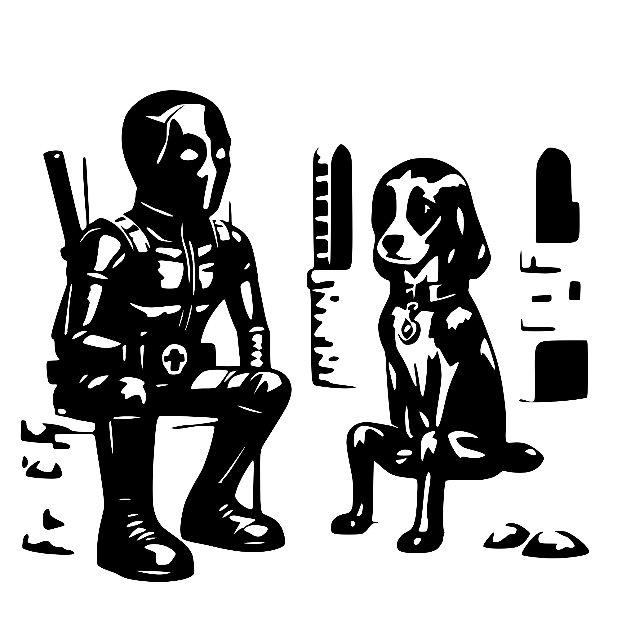 AI-generated SVG of a dogpool and deadpool high detail