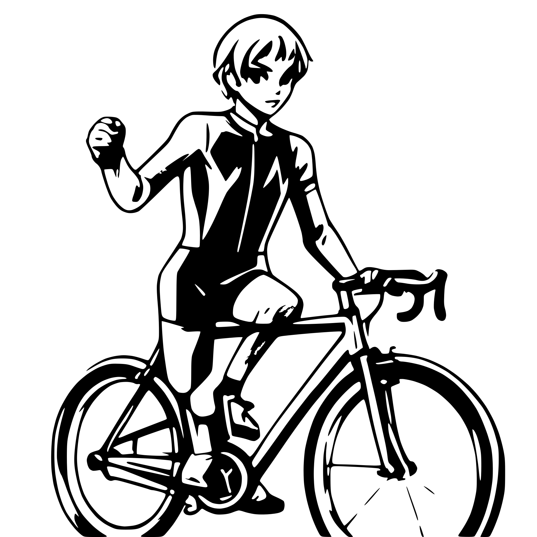AI-generated SVG of a A cyclist on a racingbike in a sketch style
