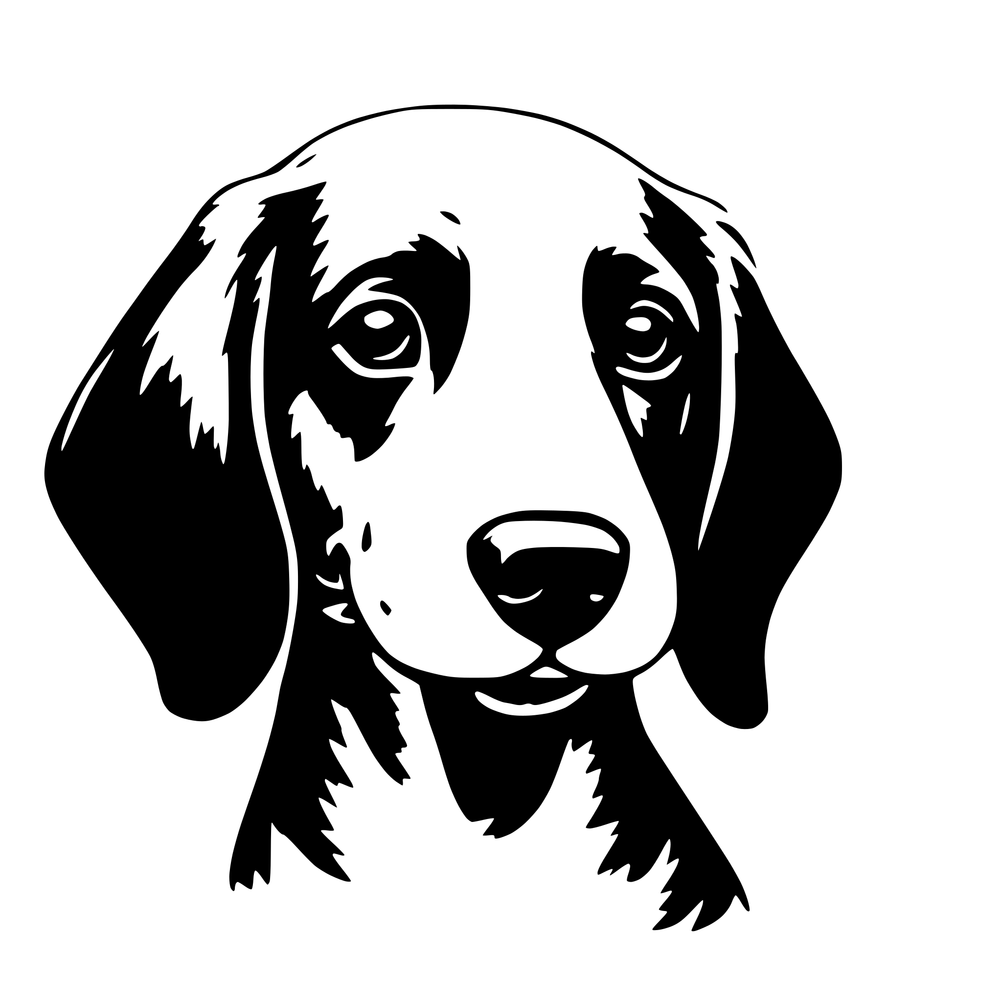 AI-generated SVG of a draw a dog with a big nose