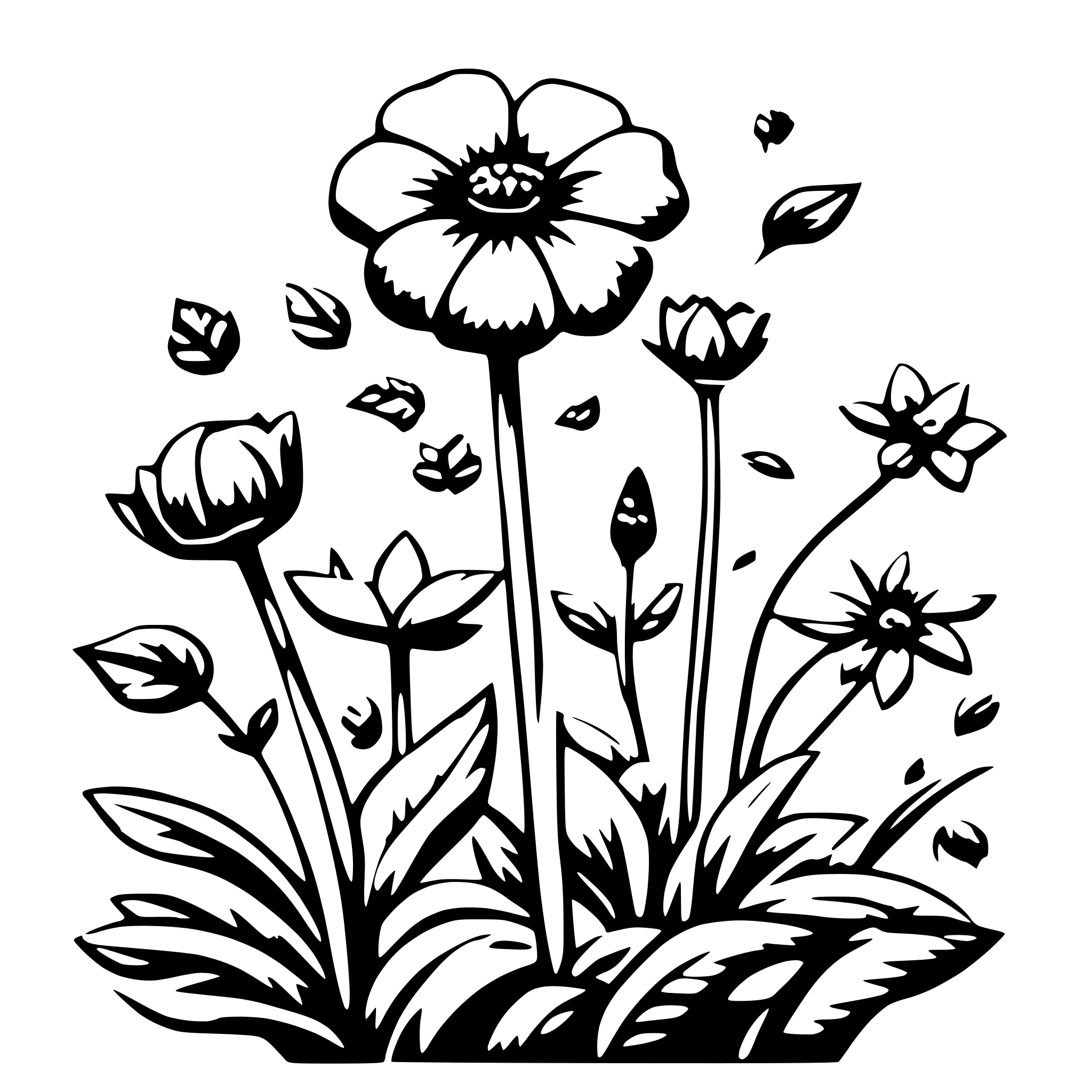 AI-generated SVG of '10 type of any flower'
