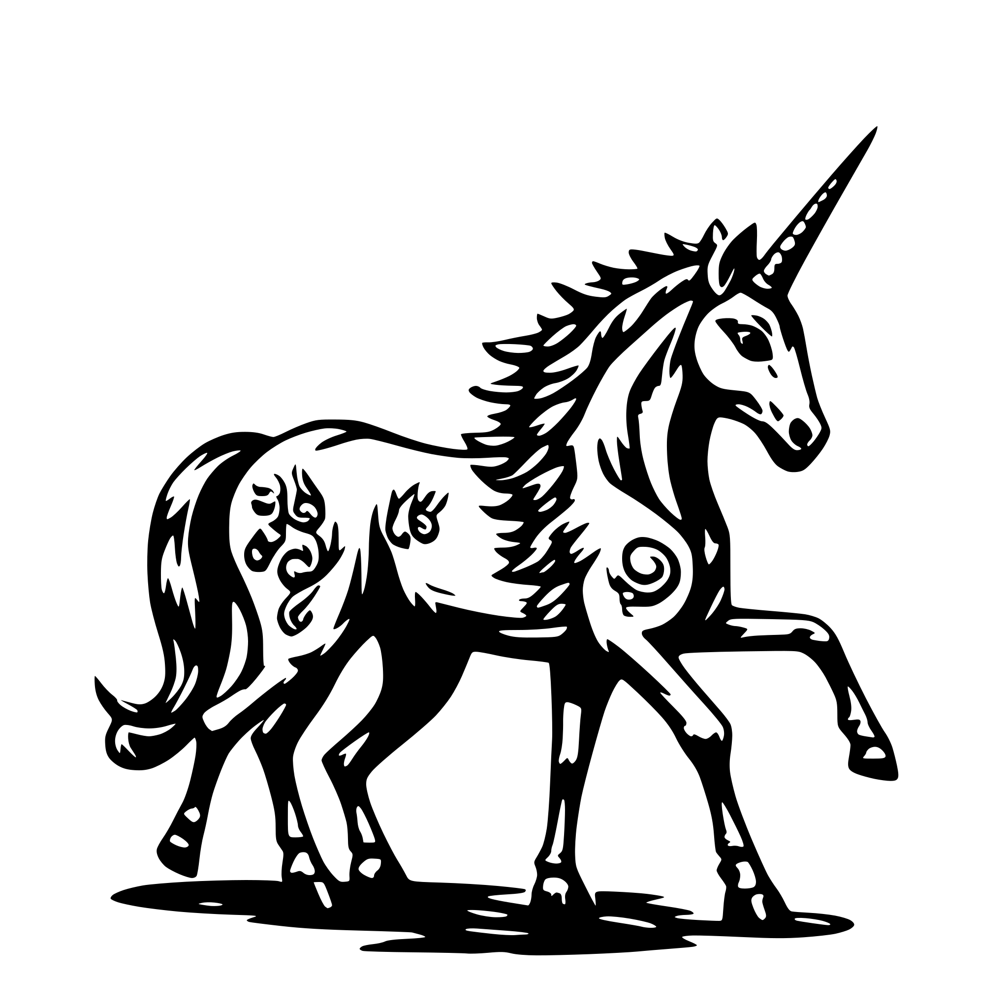 AI-generated SVG of a einhorn