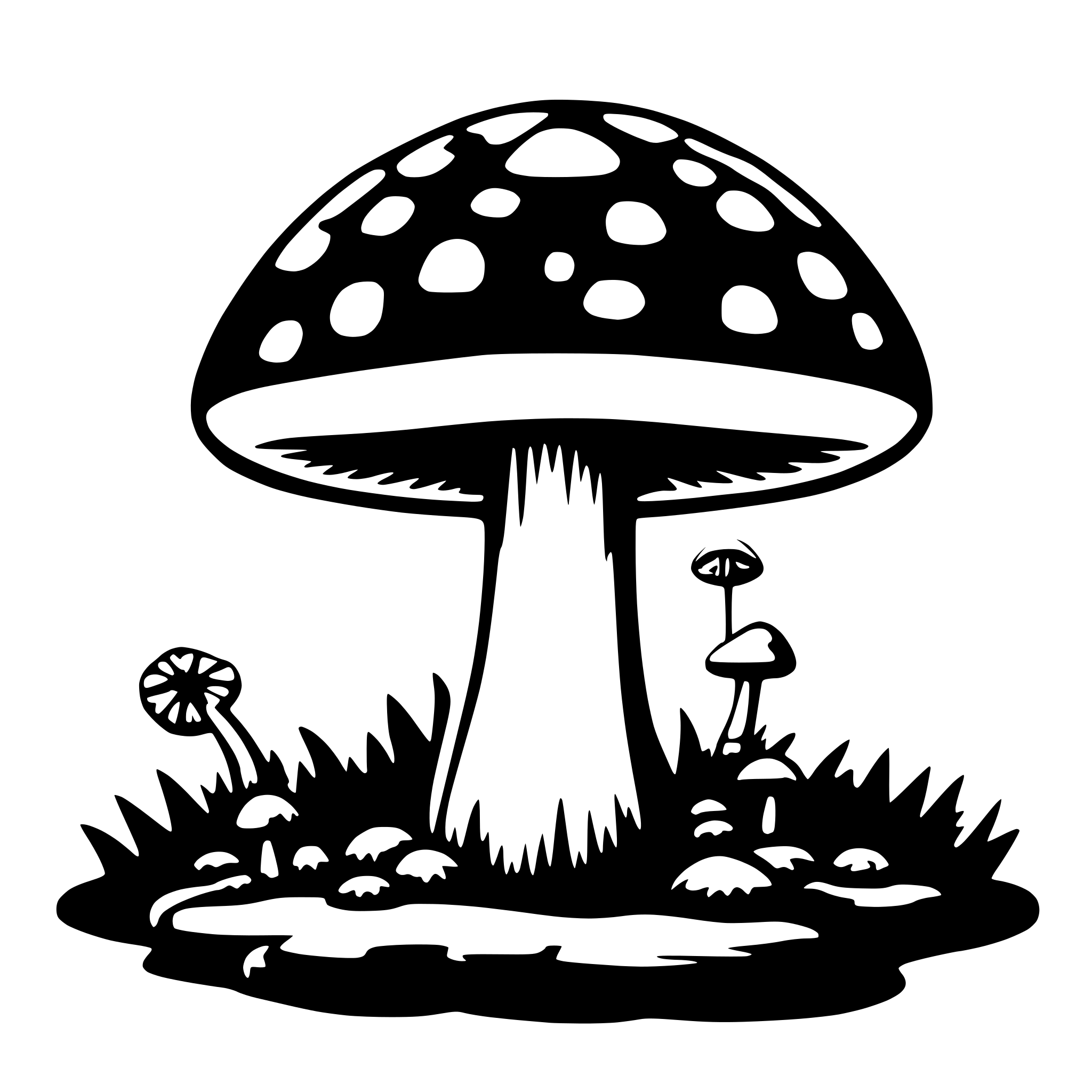 AI-generated SVG of 'magic mushroom without floor'