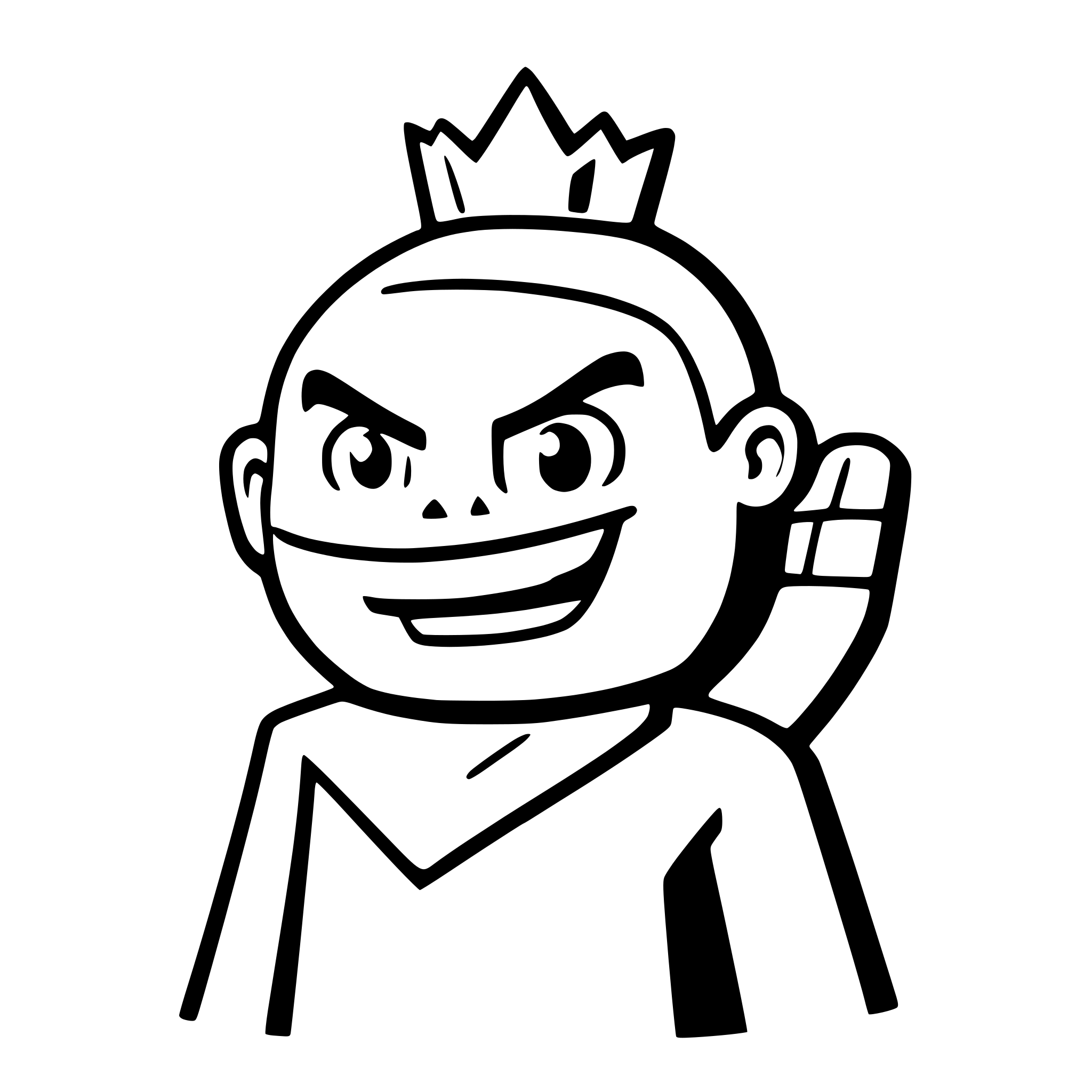 AI-generated SVG of a very simple cartoon happy king kong head and shoulders with open palm with circle above palm