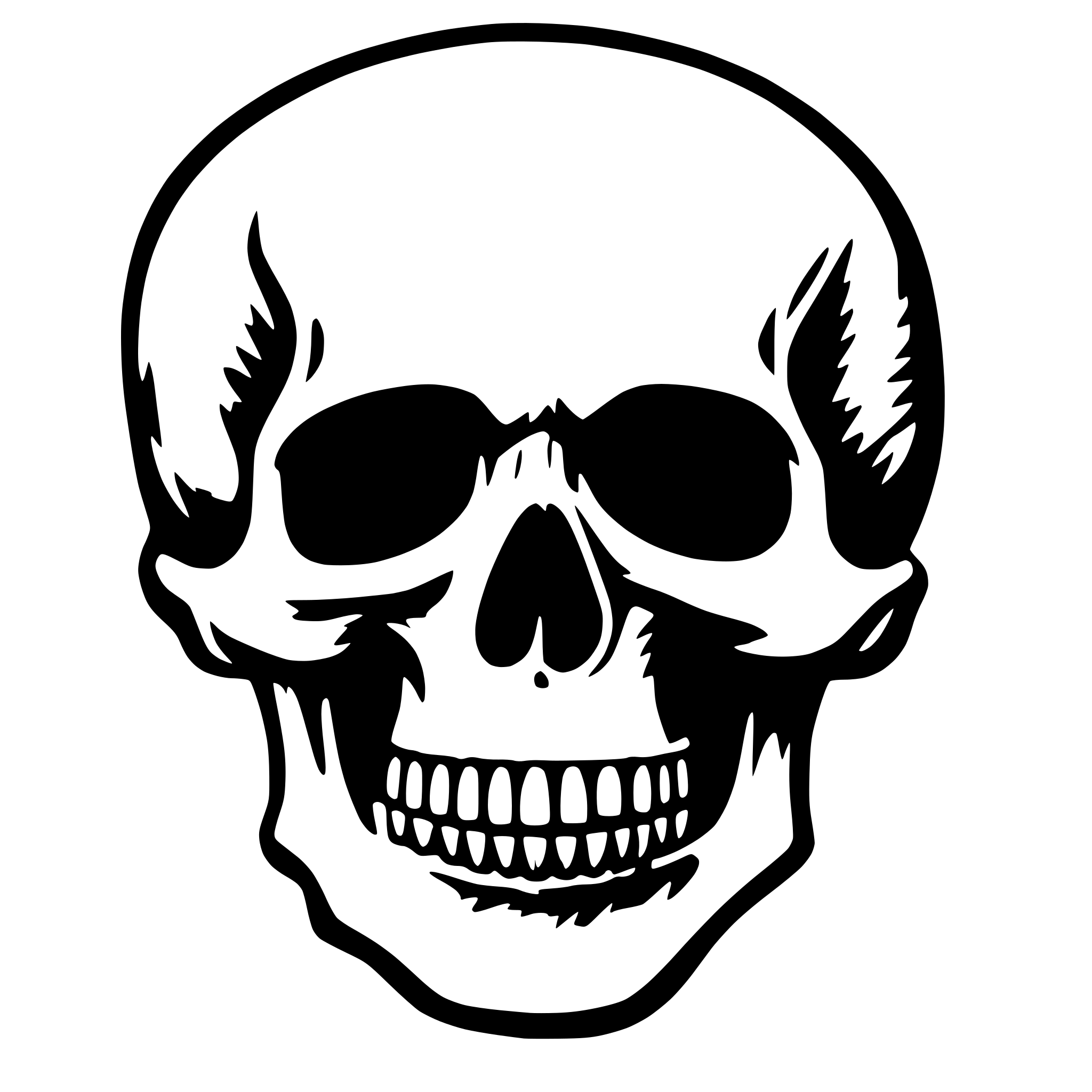 AI-generated SVG of 'human scull'