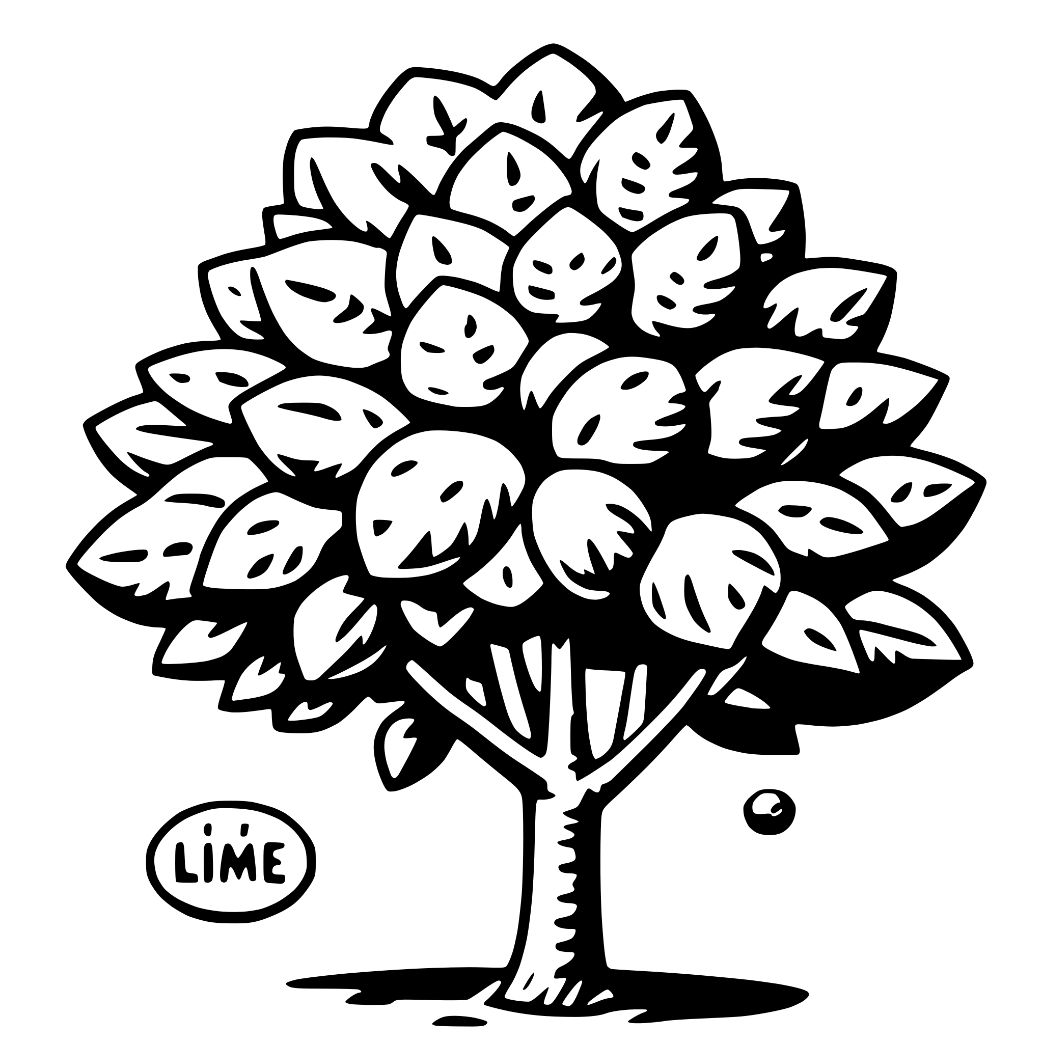 AI-generated SVG of a lime tree