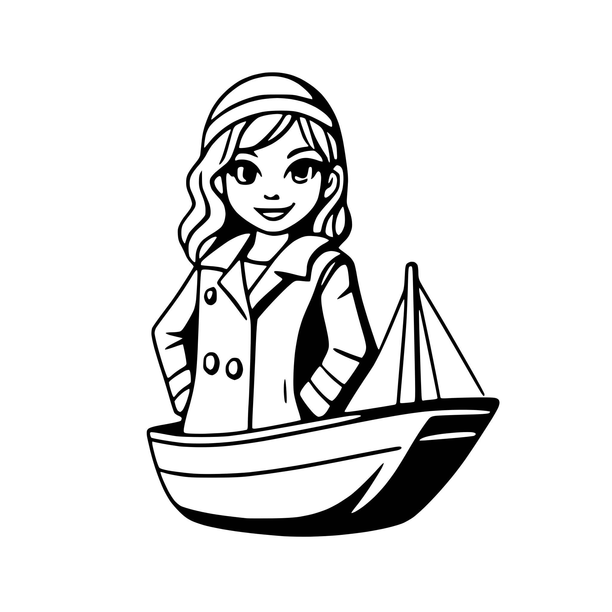 AI-generated SVG of 'sailor steering ship'