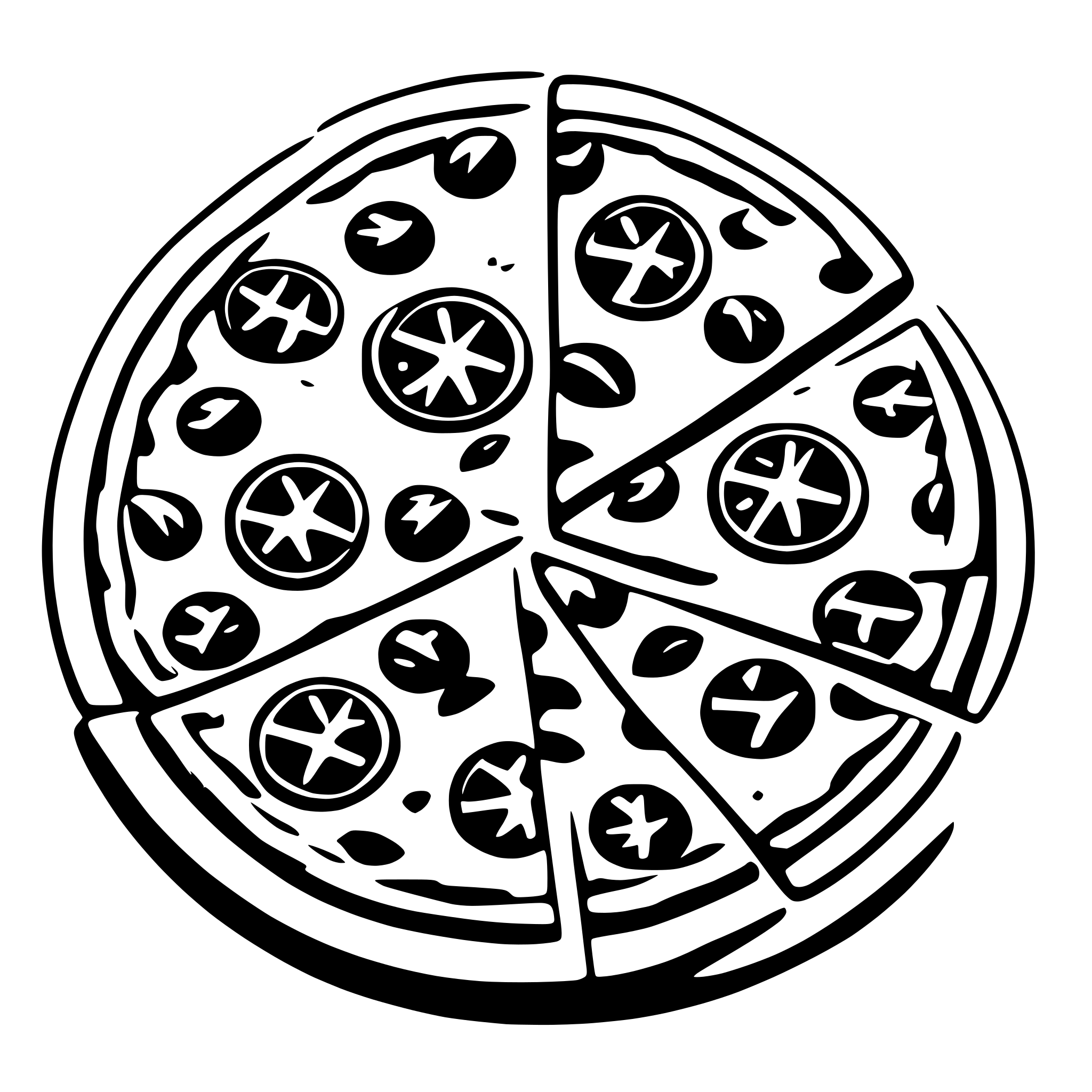 AI-generated SVG of 'pizza top view'