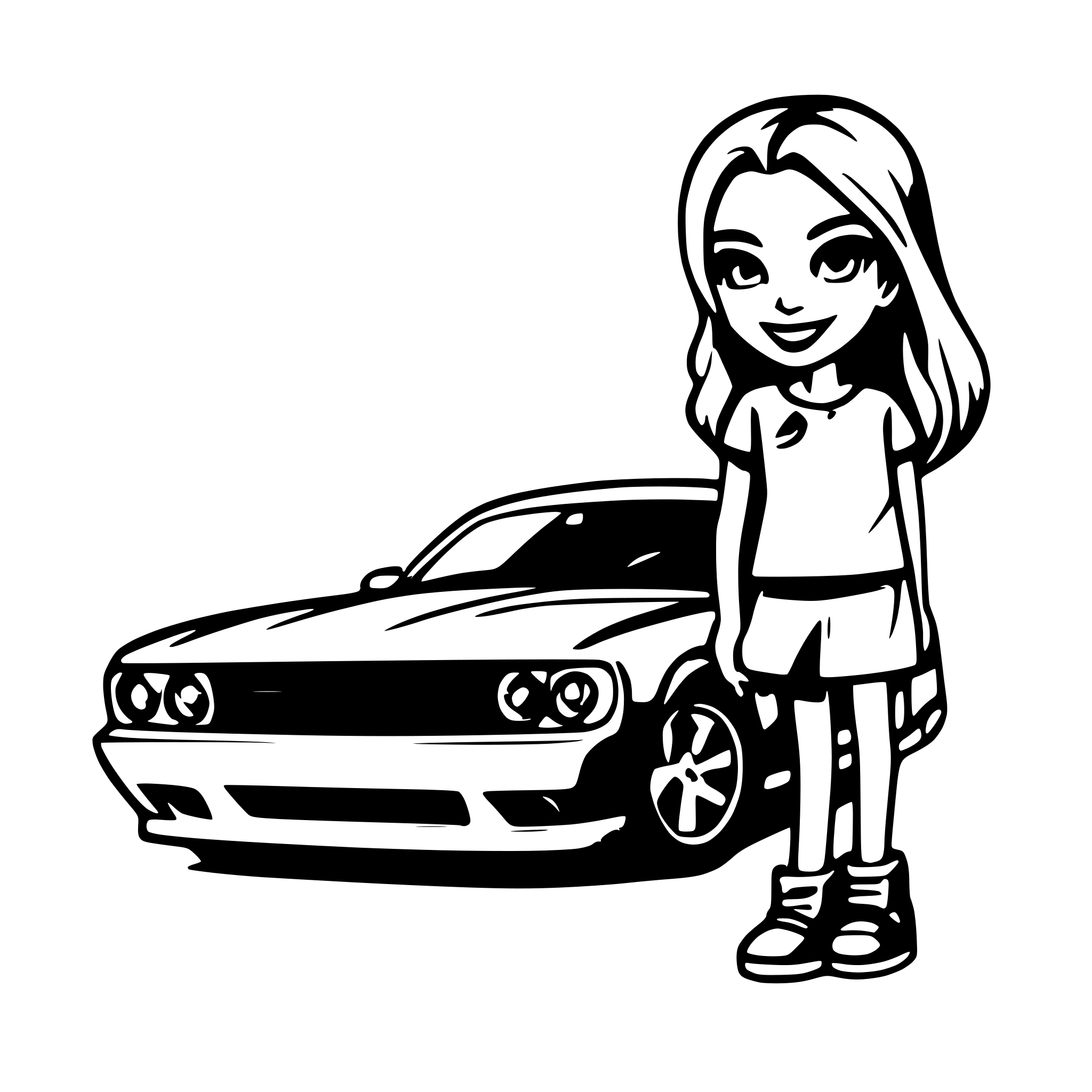 AI-generated SVG of a 2009 dodge challenger rt in graphic t-shirt design