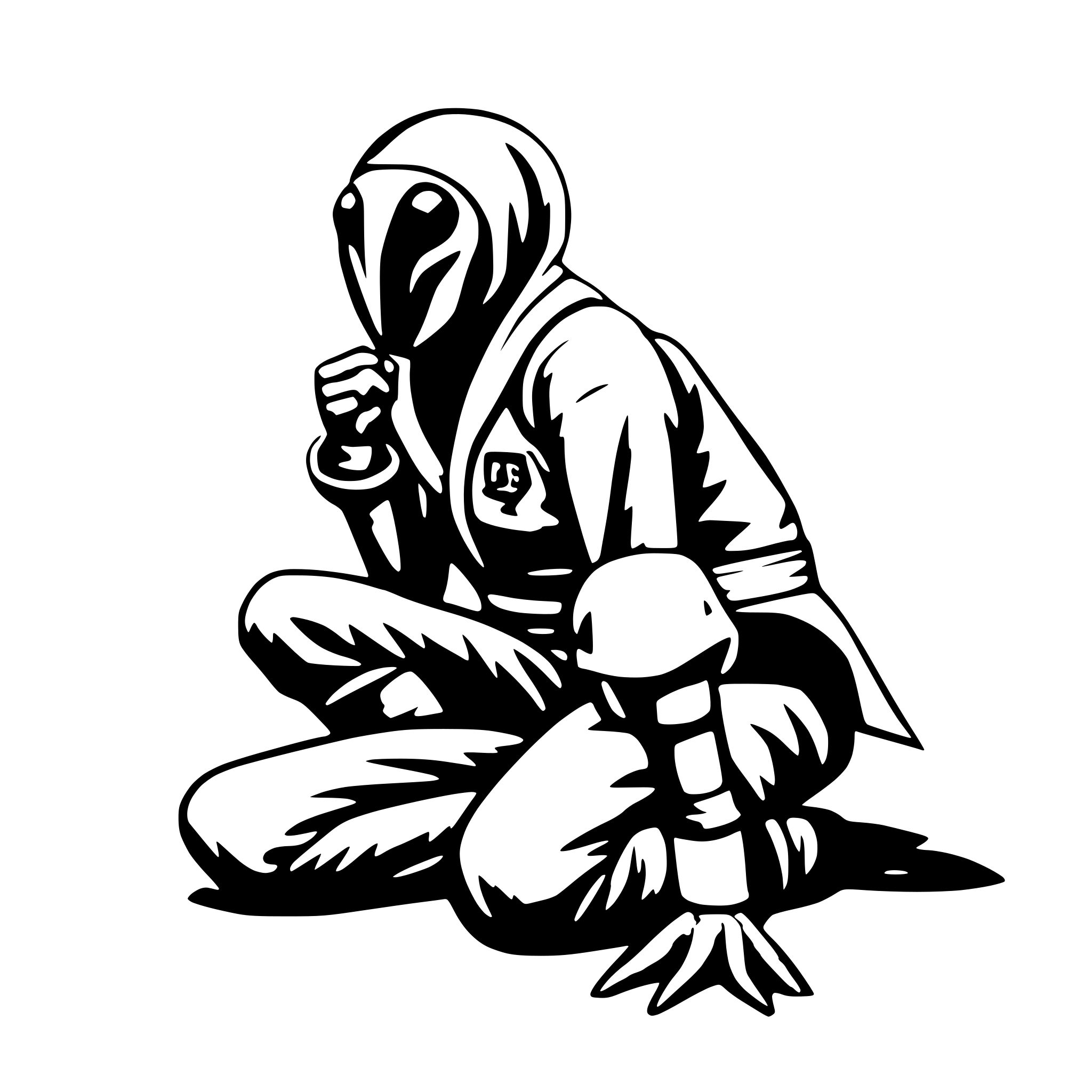 AI-generated SVG of 'mantis in jiu jitsu gi'