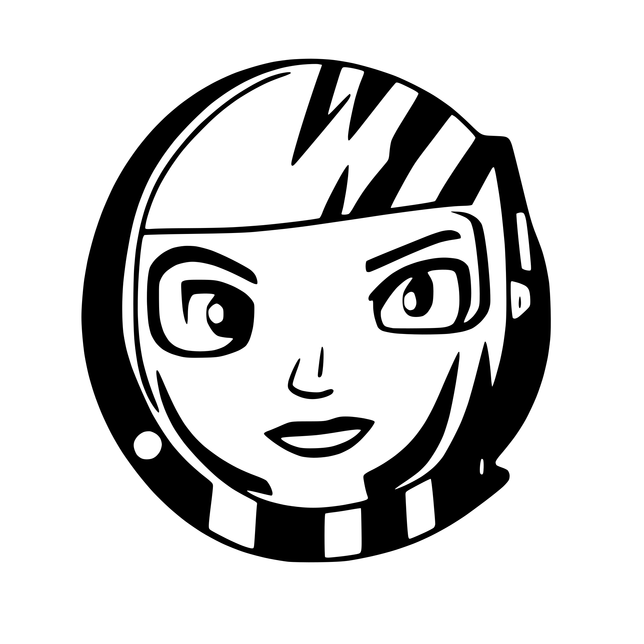AI-generated SVG of a angry razorblade face logo black white