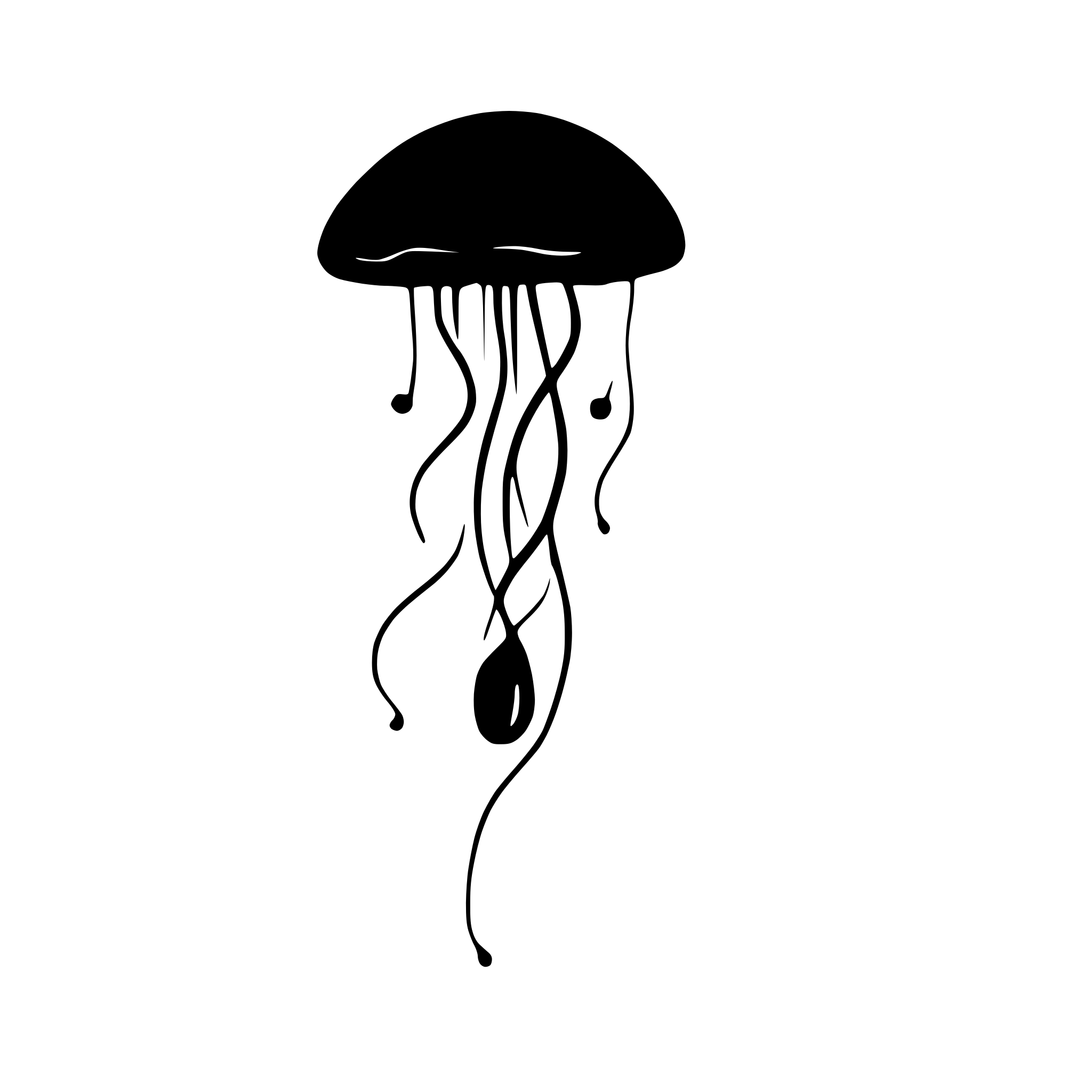 AI-generated SVG of 'jellyfish drifting in the ocean'