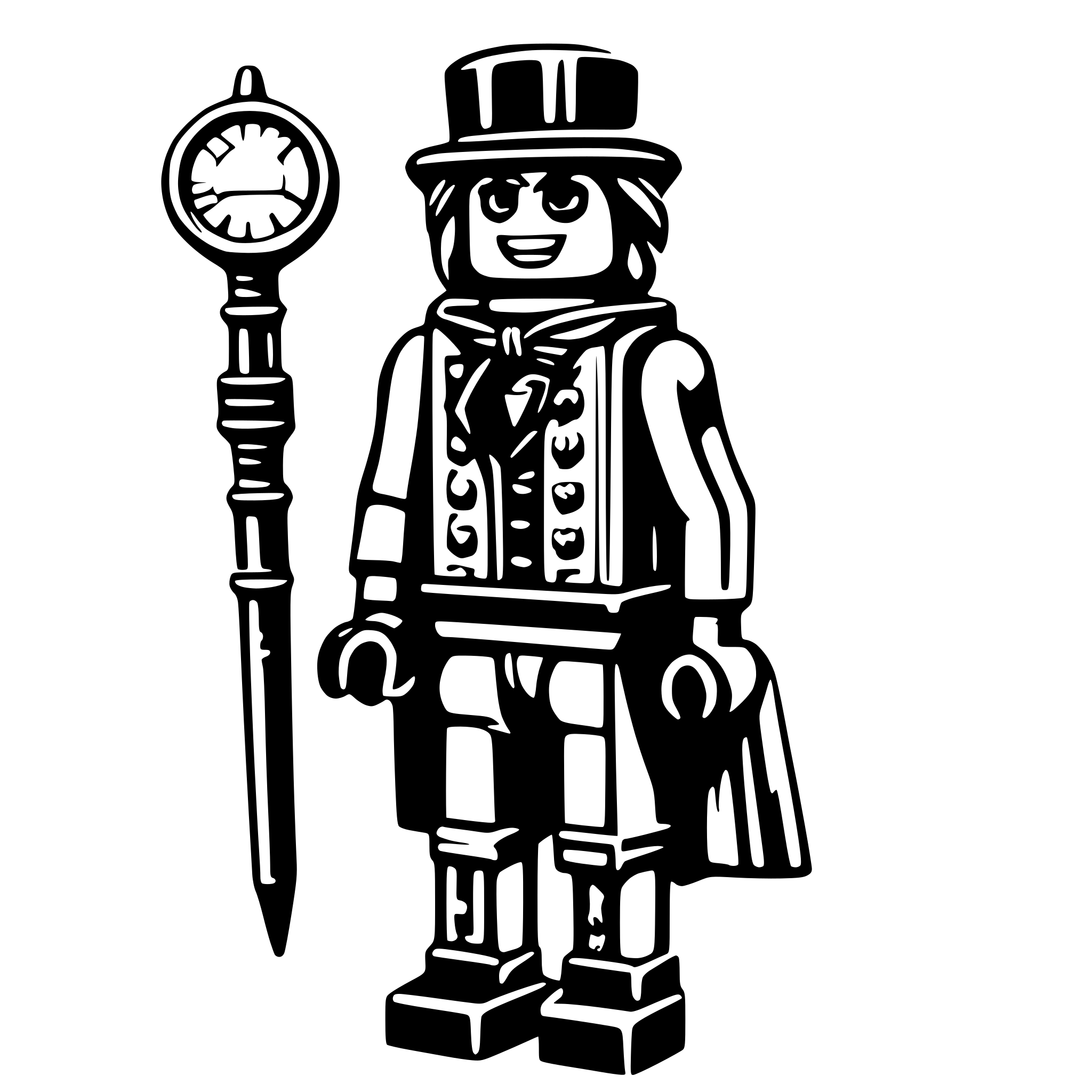 AI-generated SVG of 'steampunk lego minifigure'