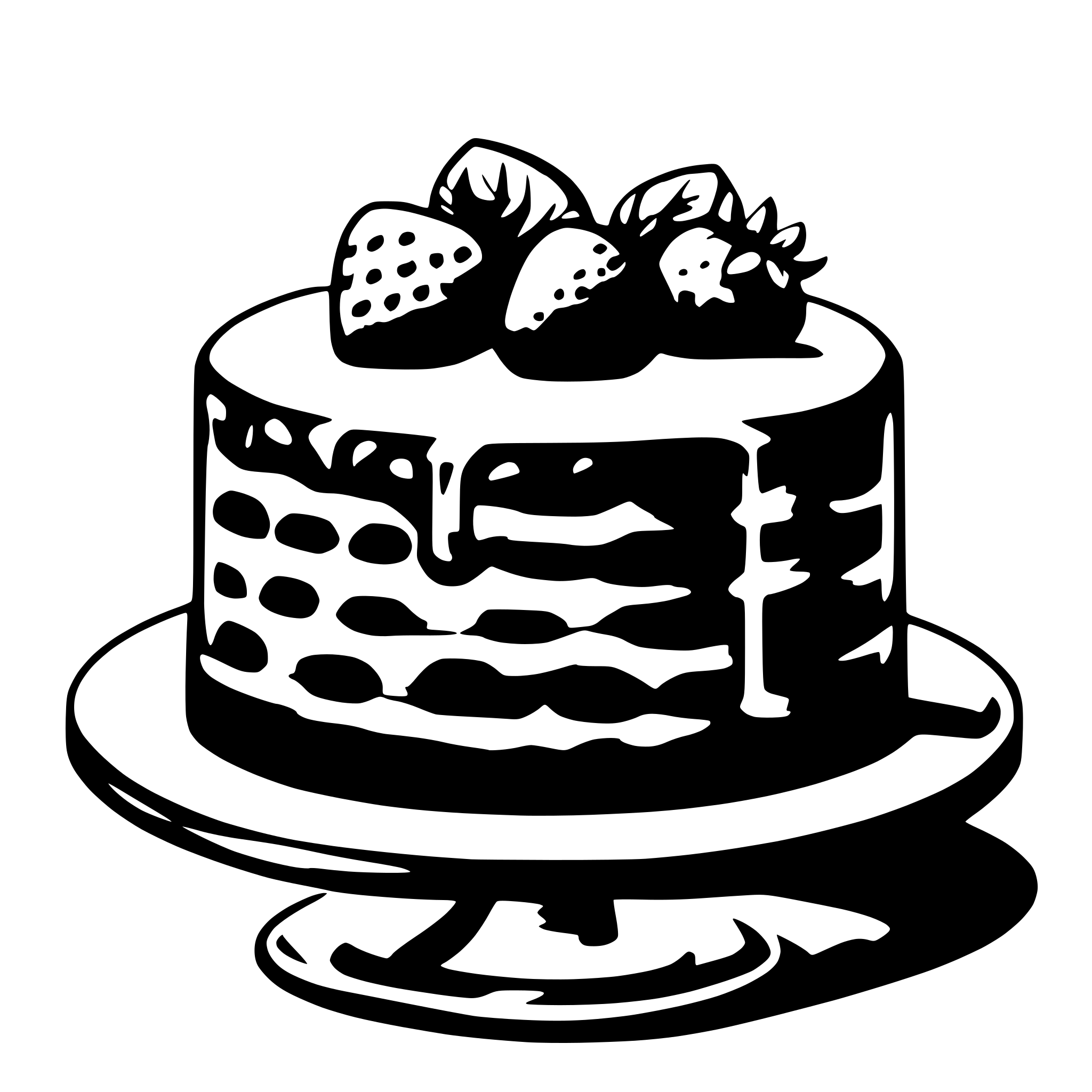 AI-generated SVG of a strawberry cake