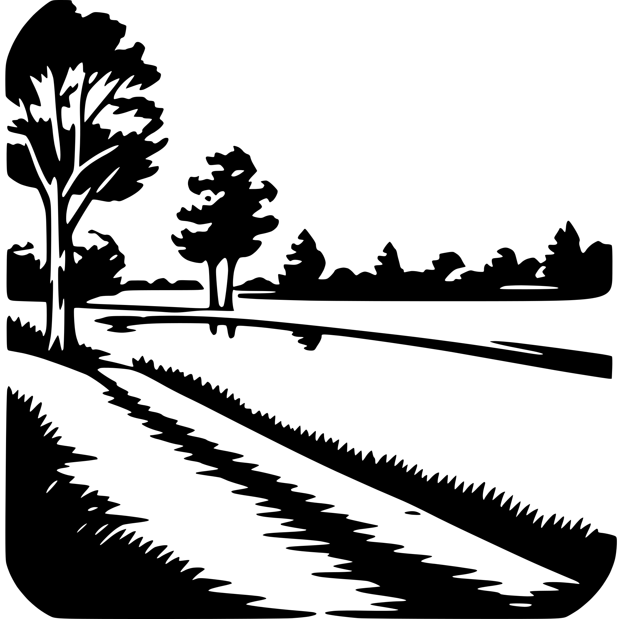 AI-generated SVG of a riverbank