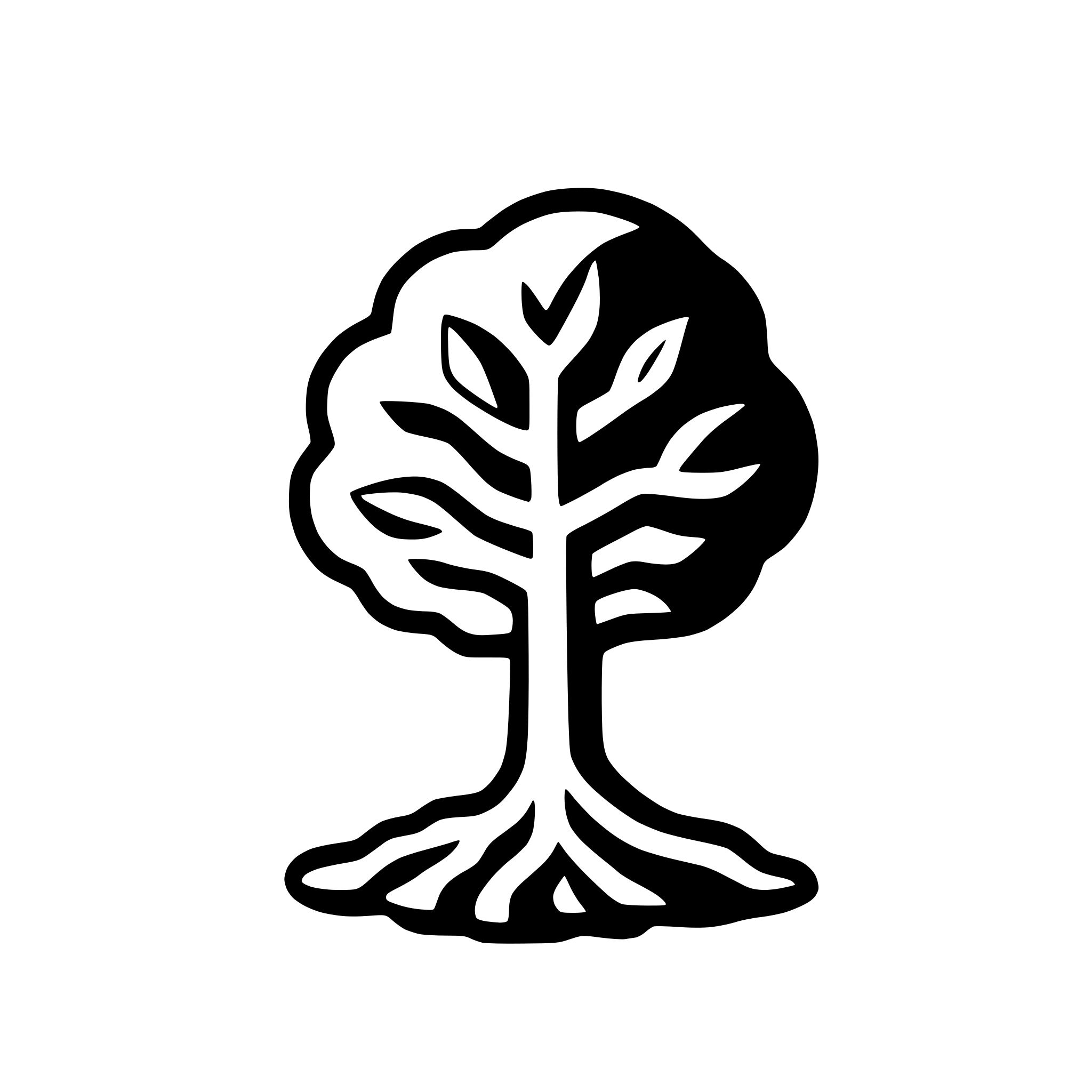 AI-generated SVG of 'tree with thick roots'