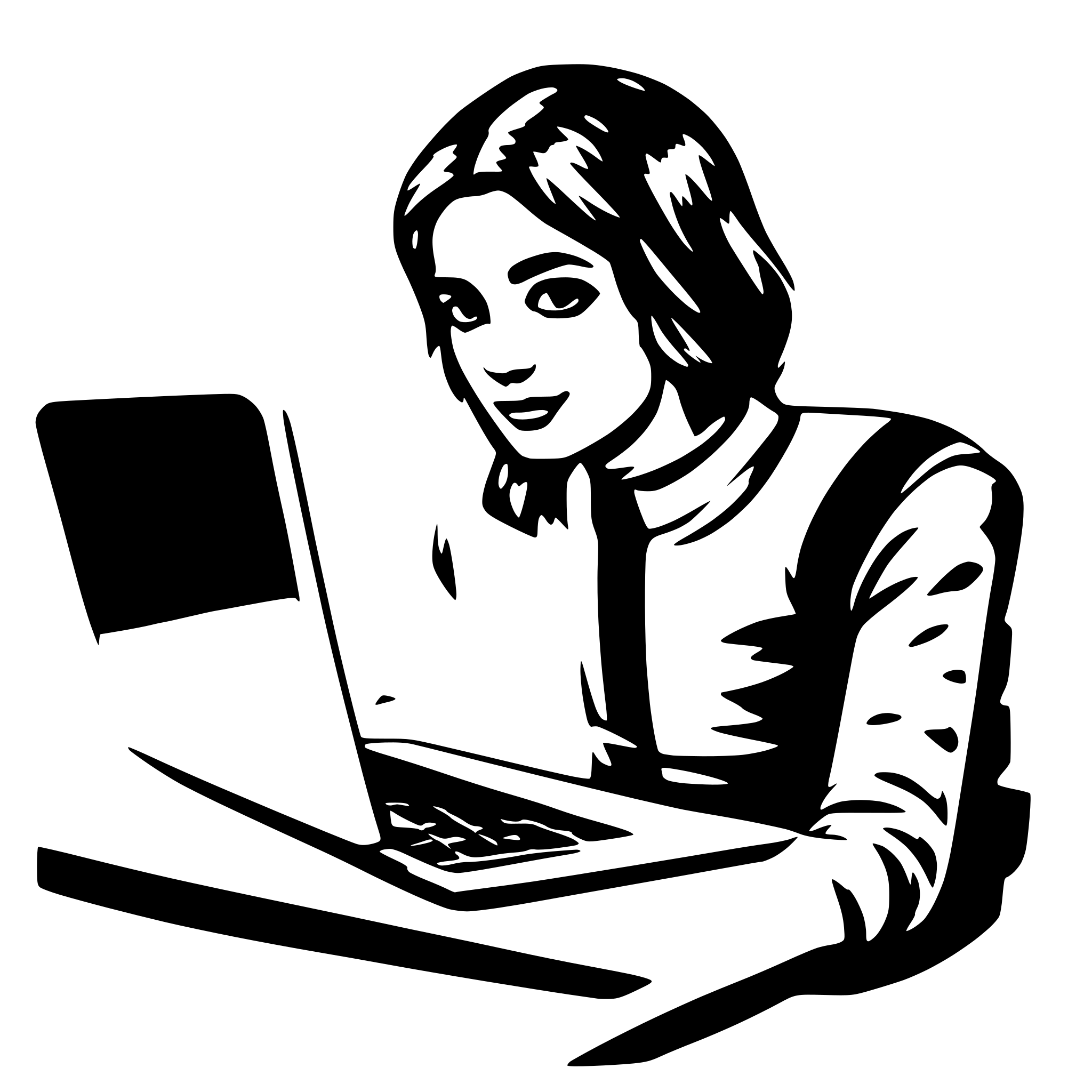 AI-generated SVG of 'A person with laptop'