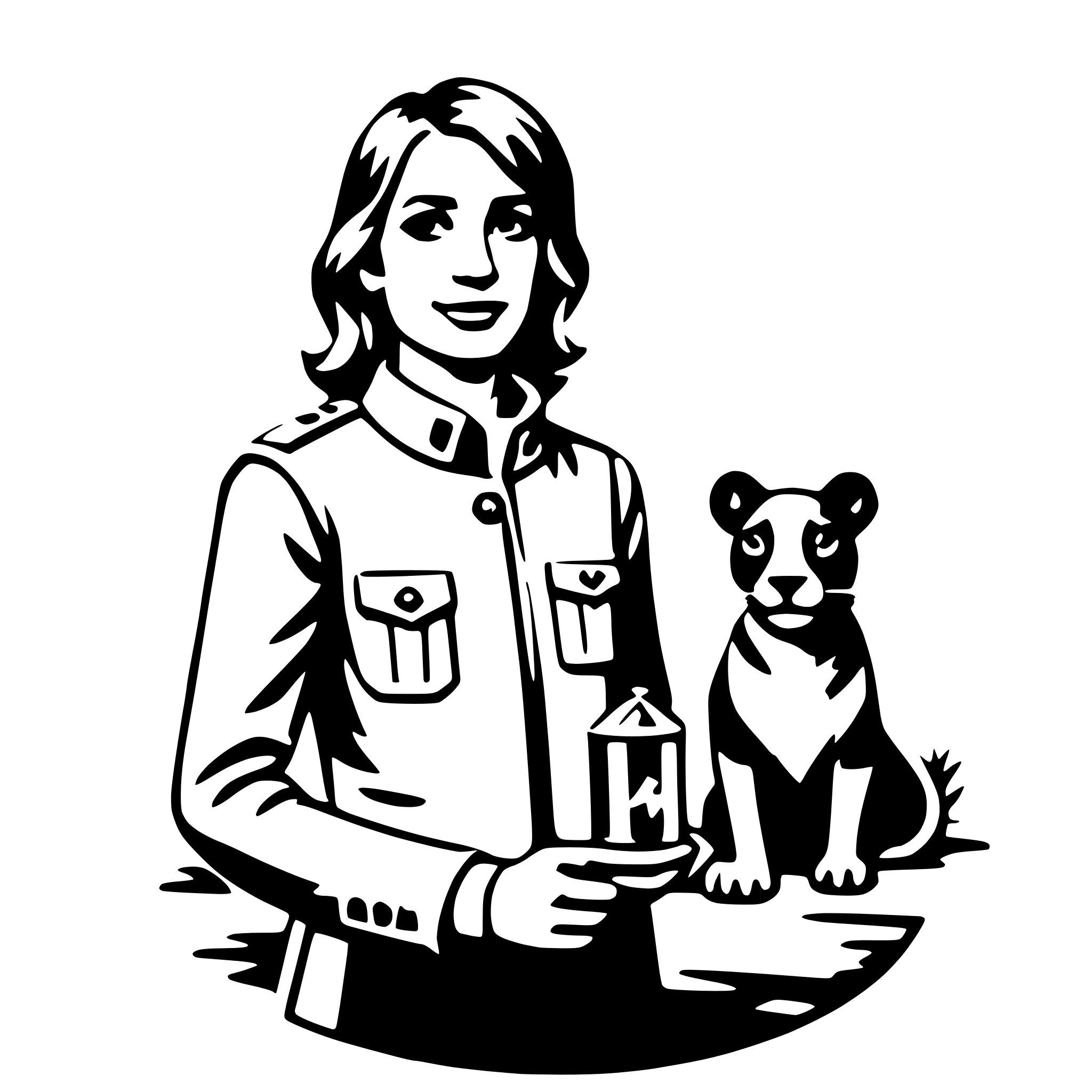 AI-generated SVG of a zoologist