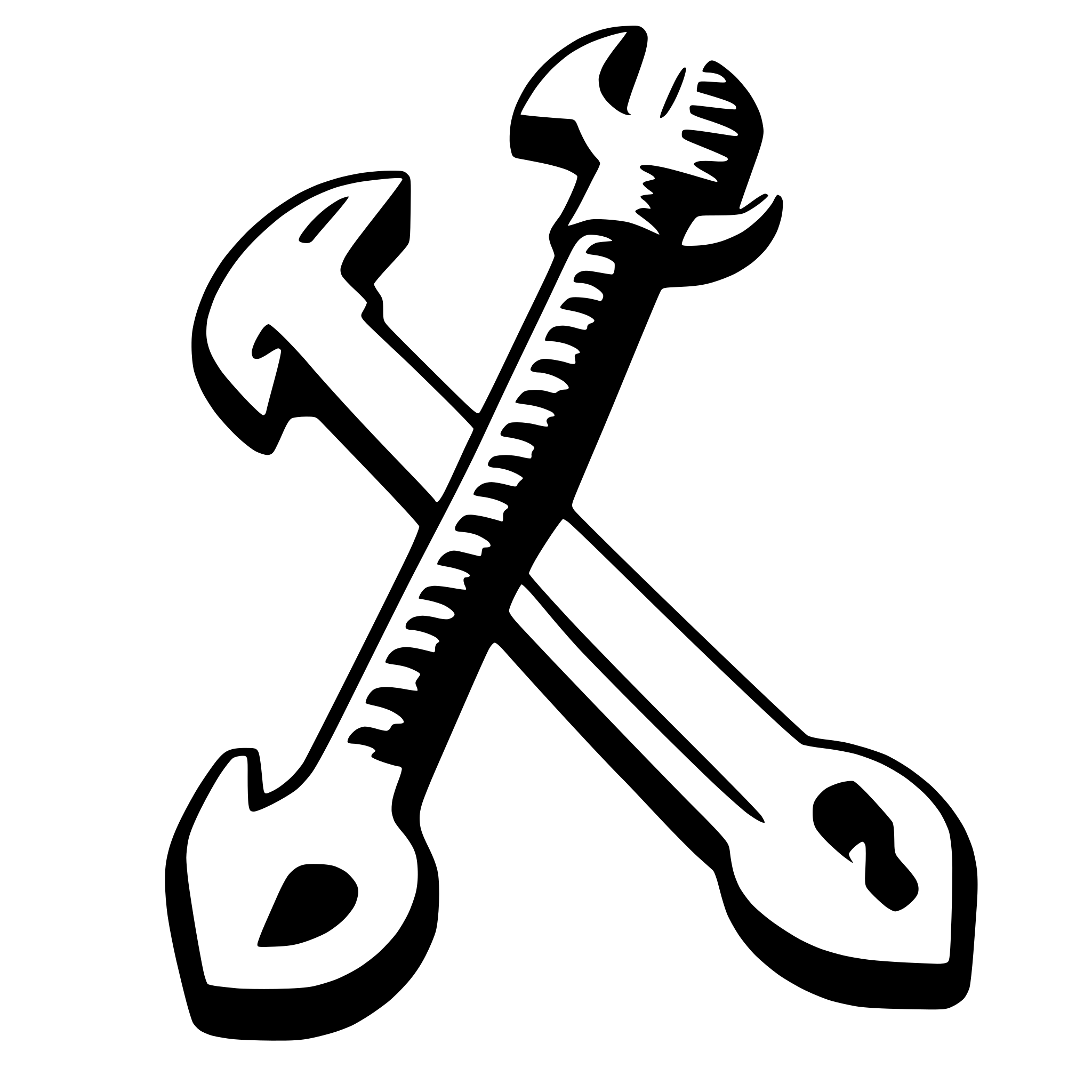 AI-generated SVG of 'black and white wrench'