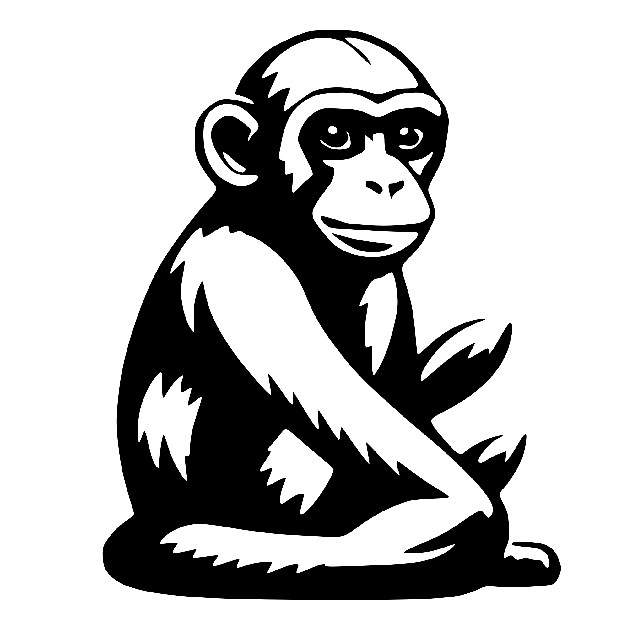 AI-generated SVG of 'Three headed monkey'
